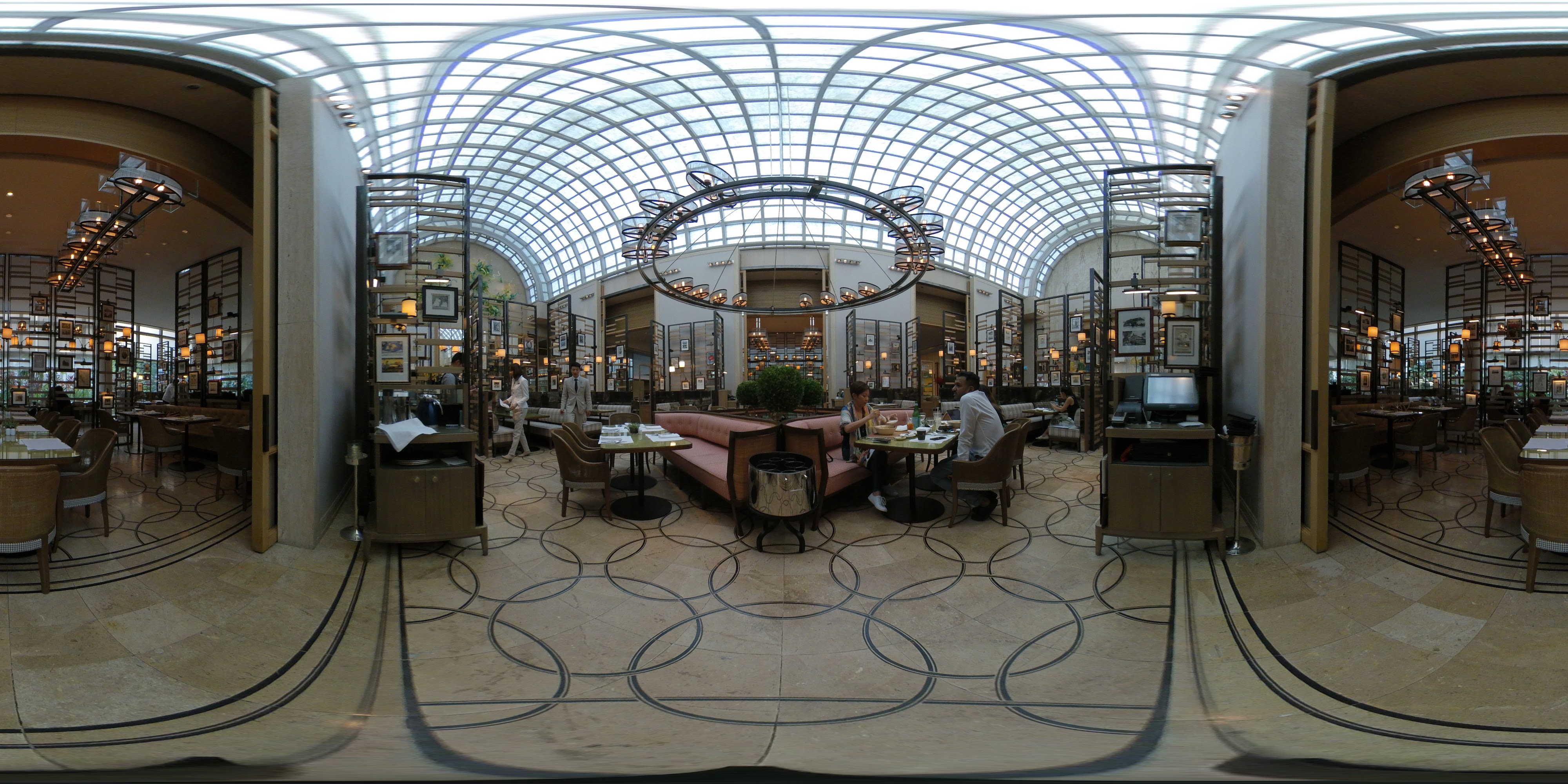 Elegant Glass-Roofed Lounge Interior
