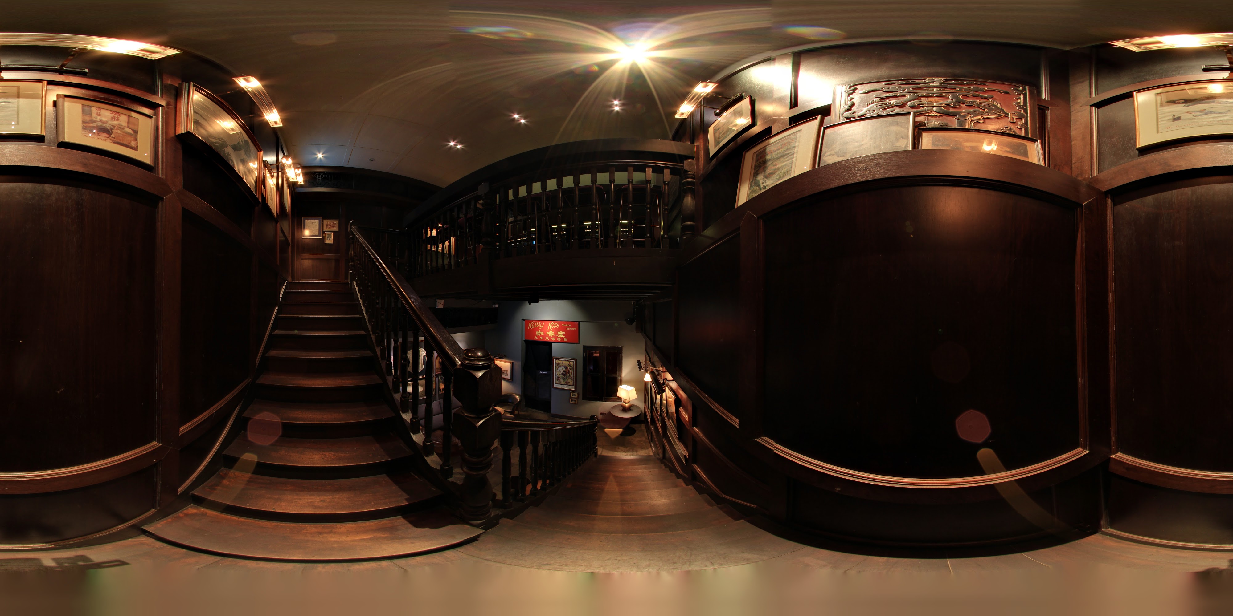 Darkly Elegant Underground Lounge Staircase