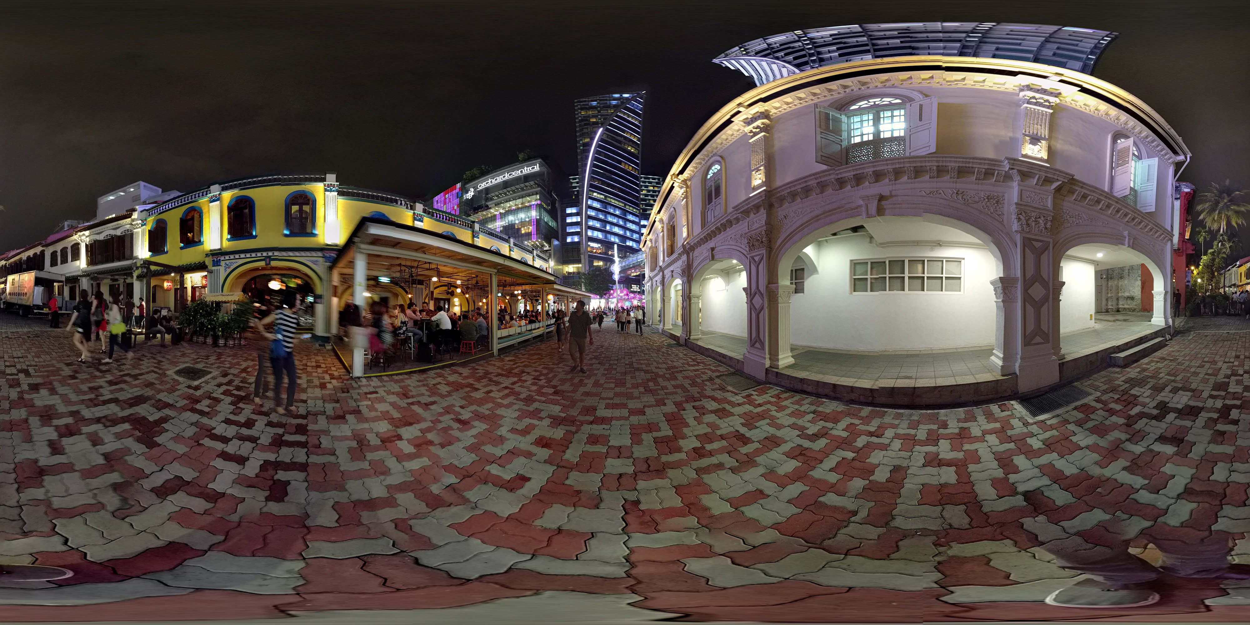 Colonial Nightscape and Modern Skyline