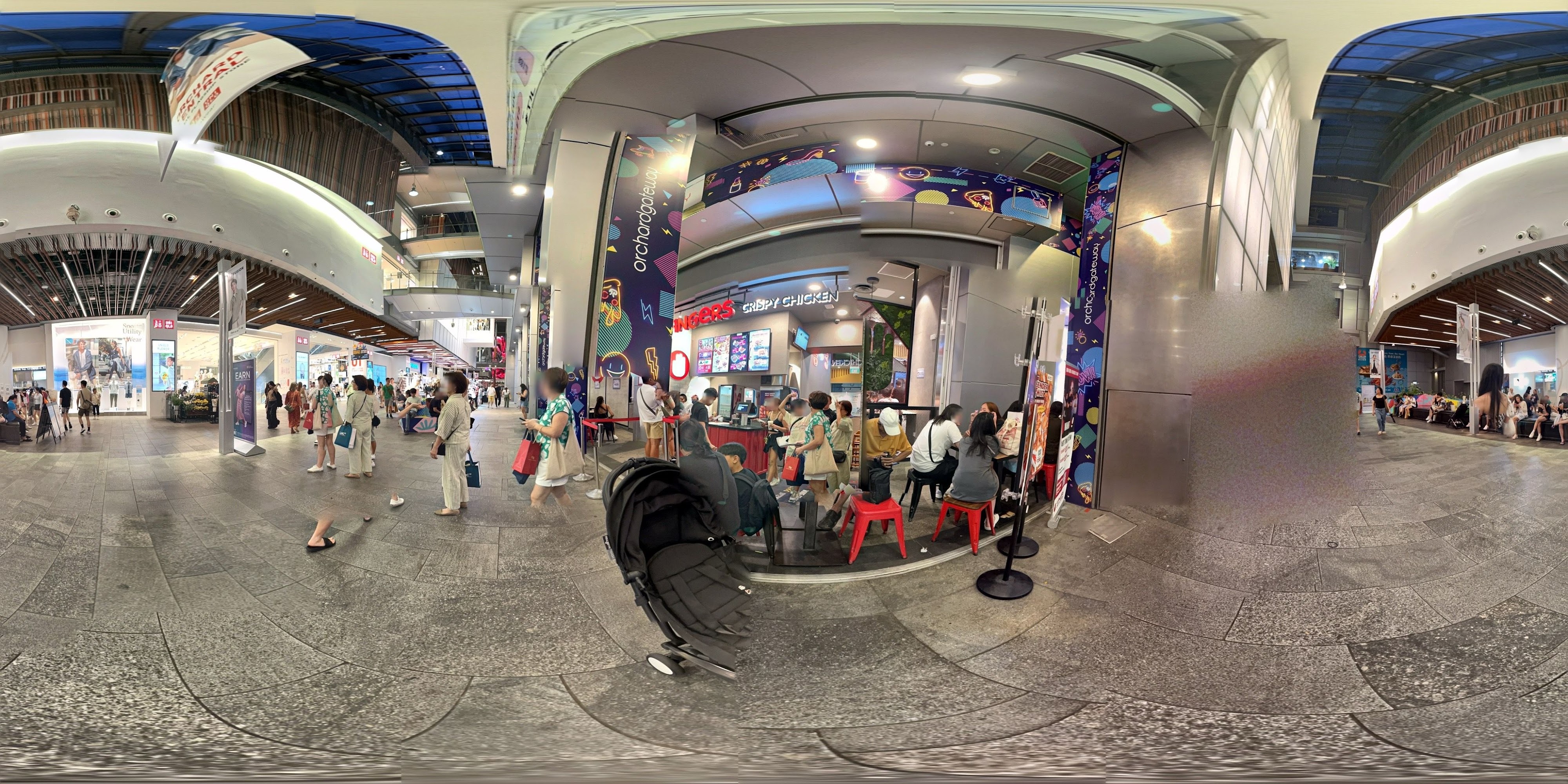 "Busy Food Court  Storefront"