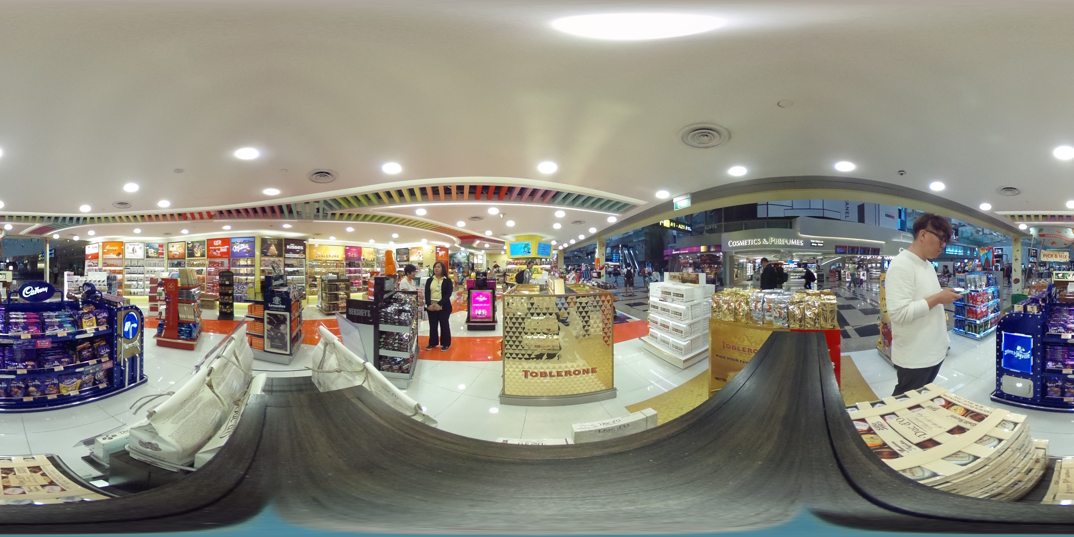 Duty-Free Shop Interior Browsing Scene