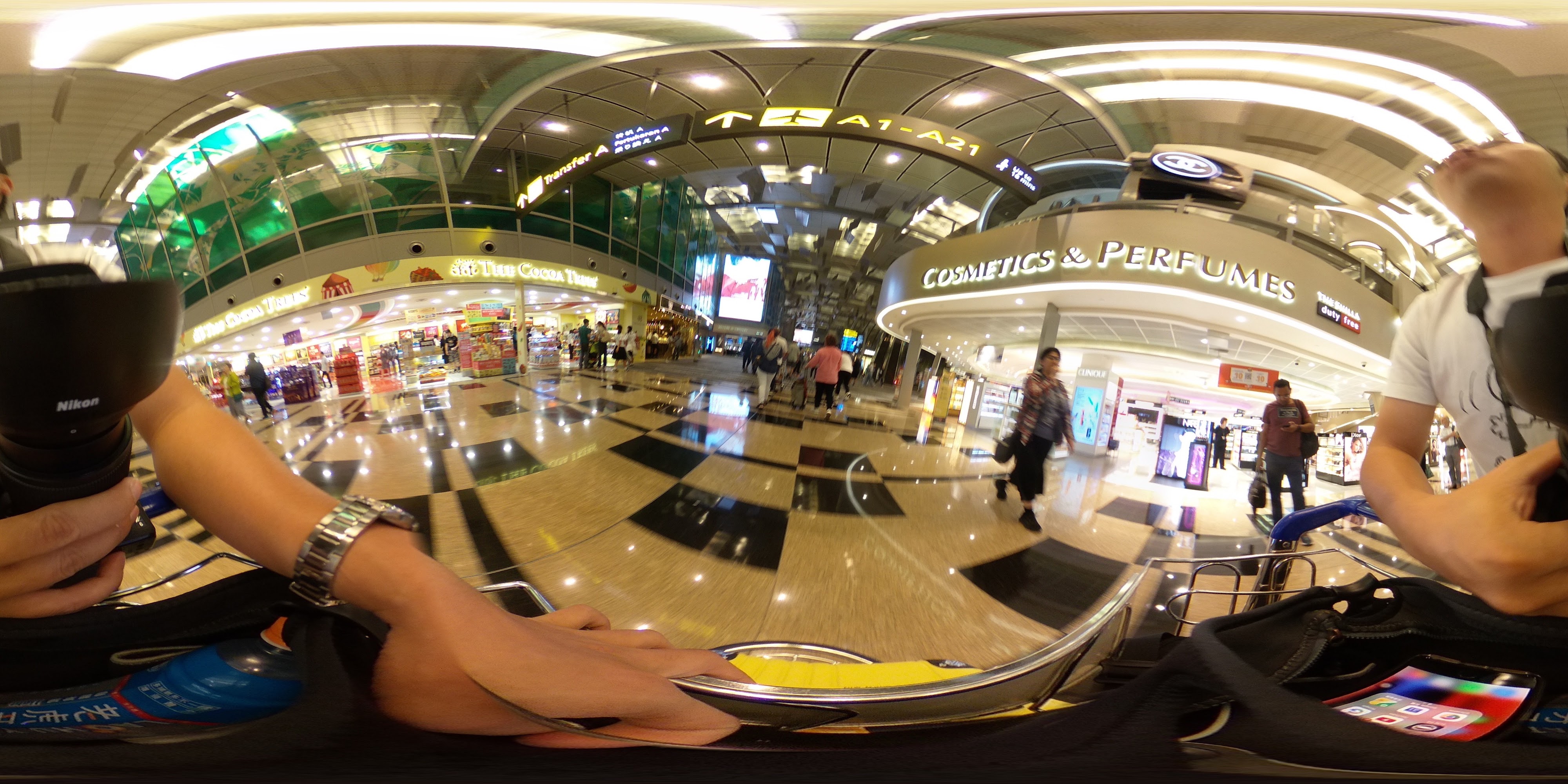 Busy Airport Shopping Concourse