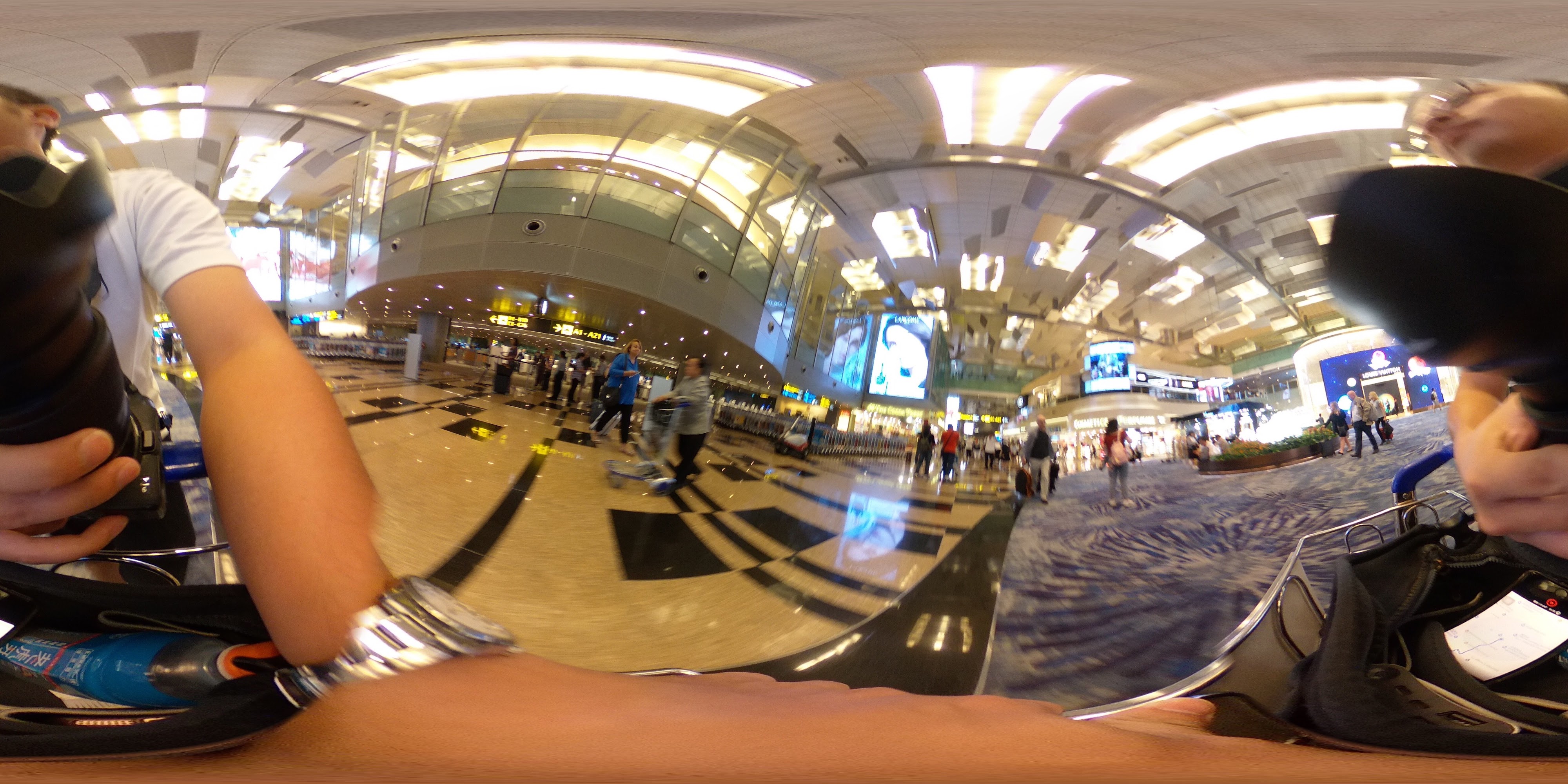 Busy Modern Airport Terminal Hall