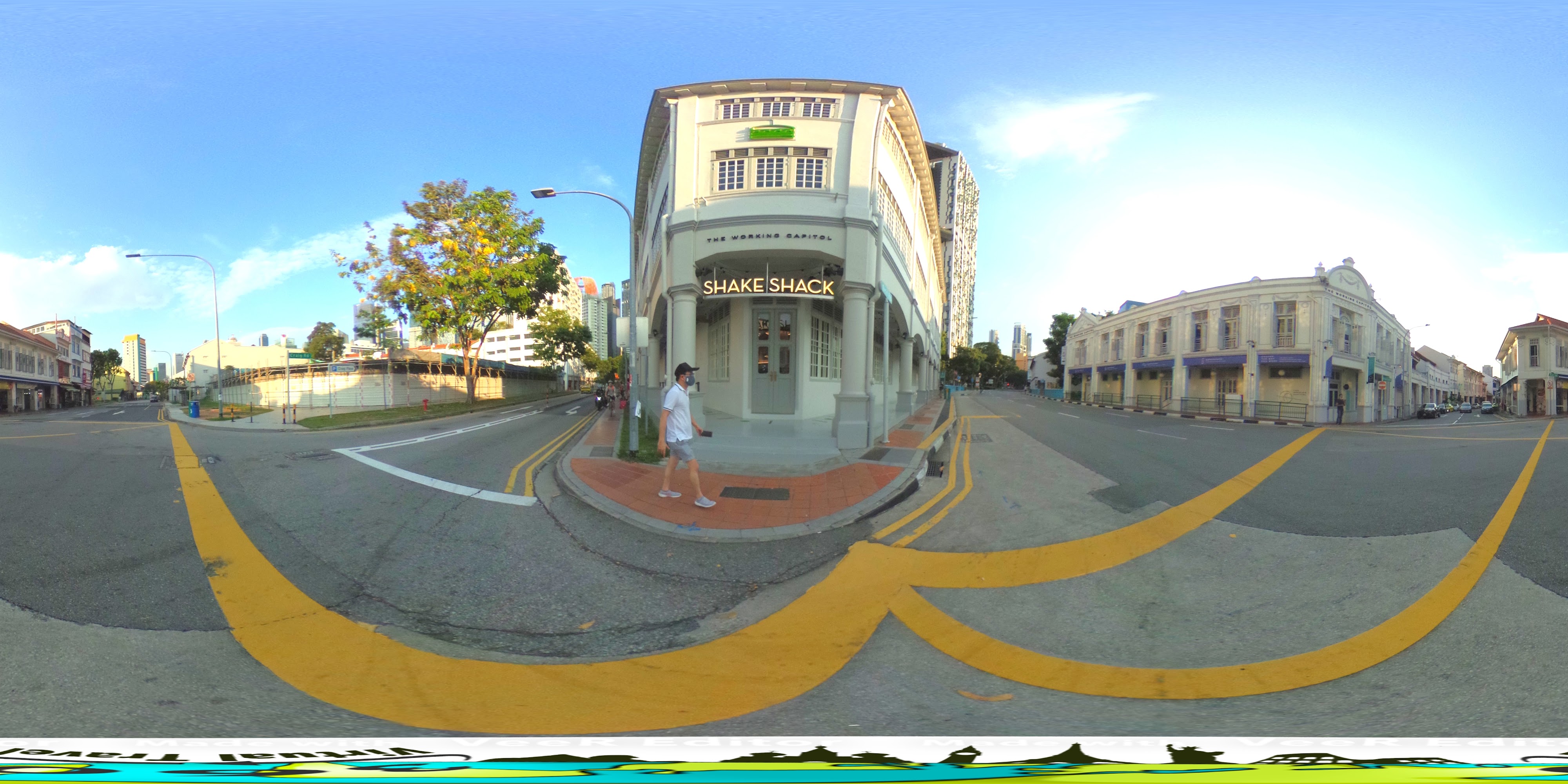 Urban Scene with Colonial Building