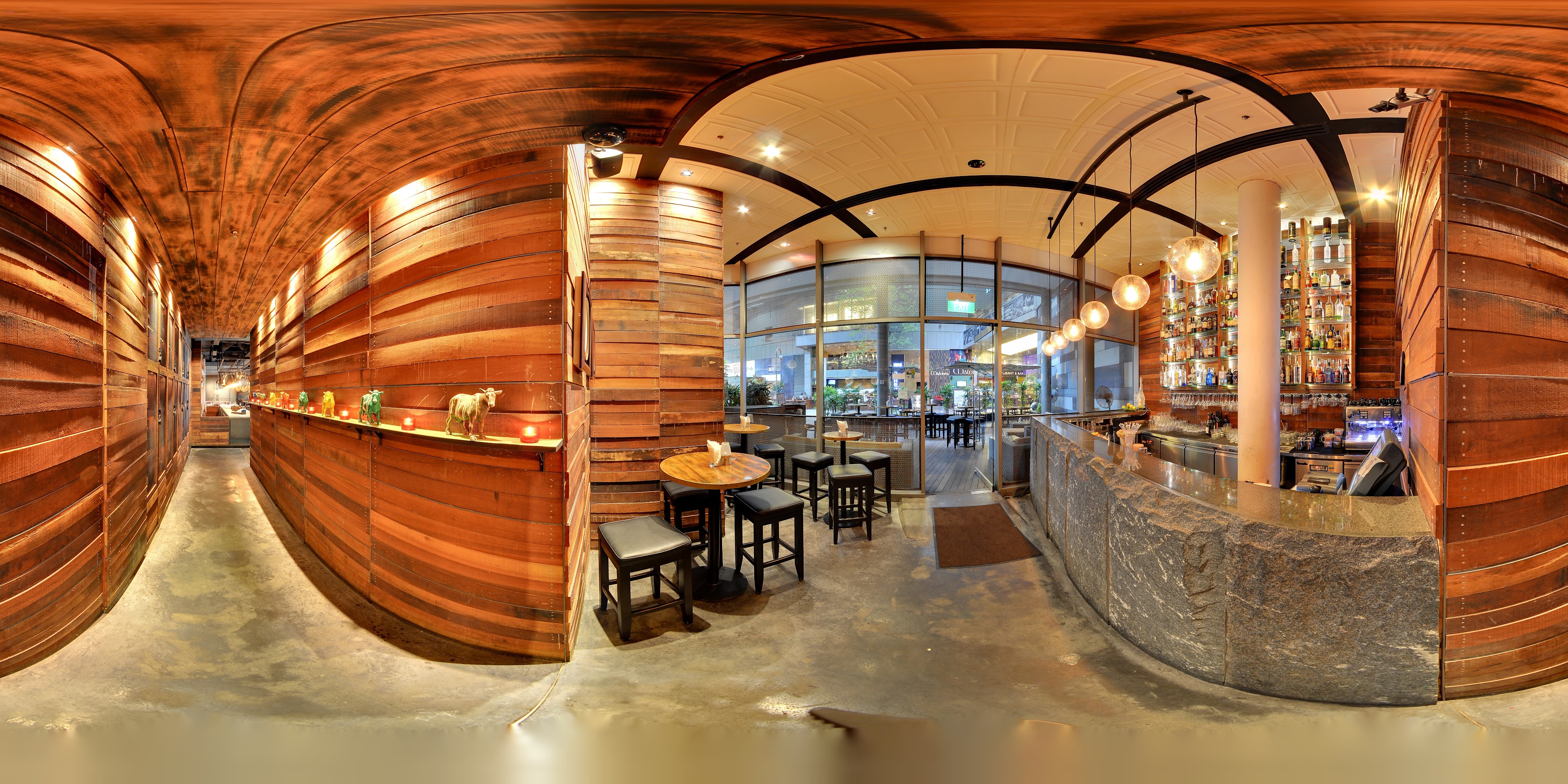 Elegant Wooden Steakhouse Interior