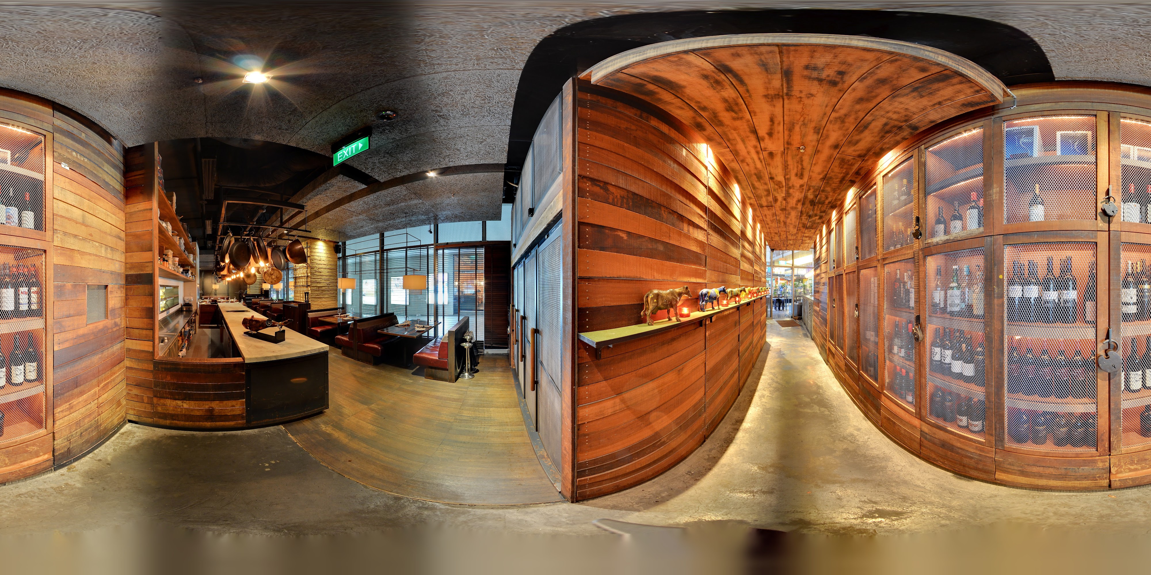 Modern Wooden Steakhouse Interior