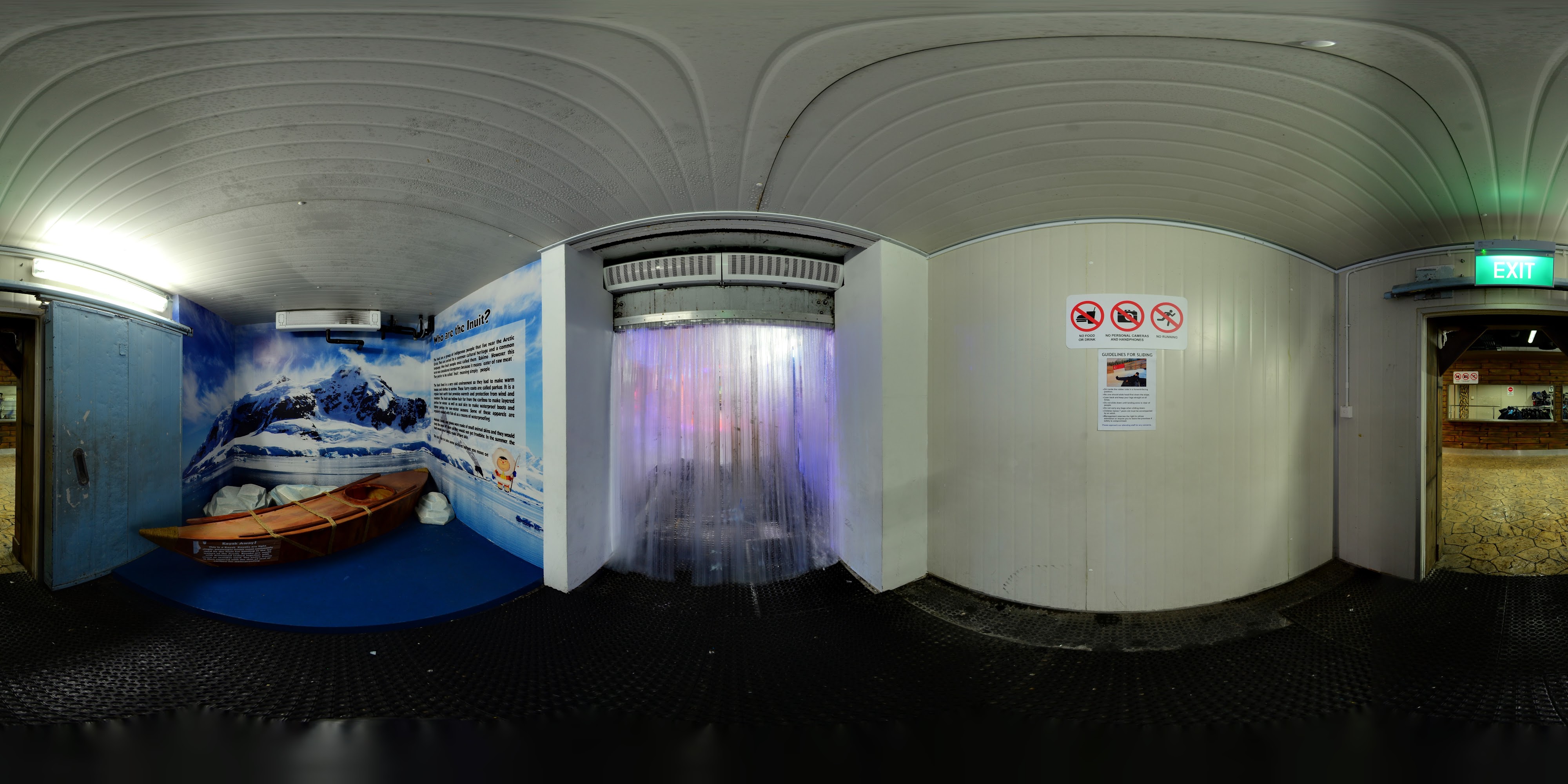 Indoor Snow and Museum Hallway