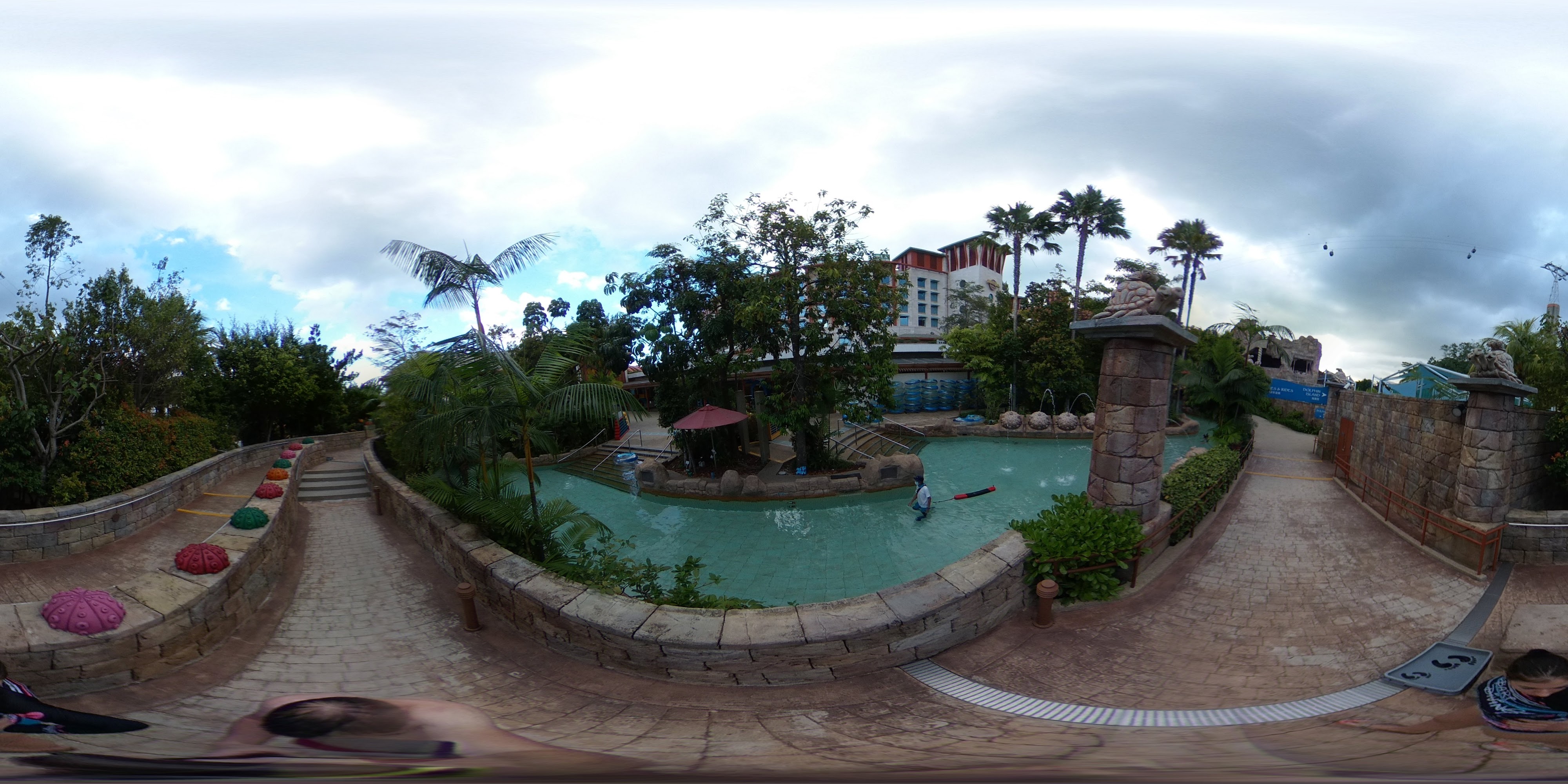 Waterpark Pool With Landscaping