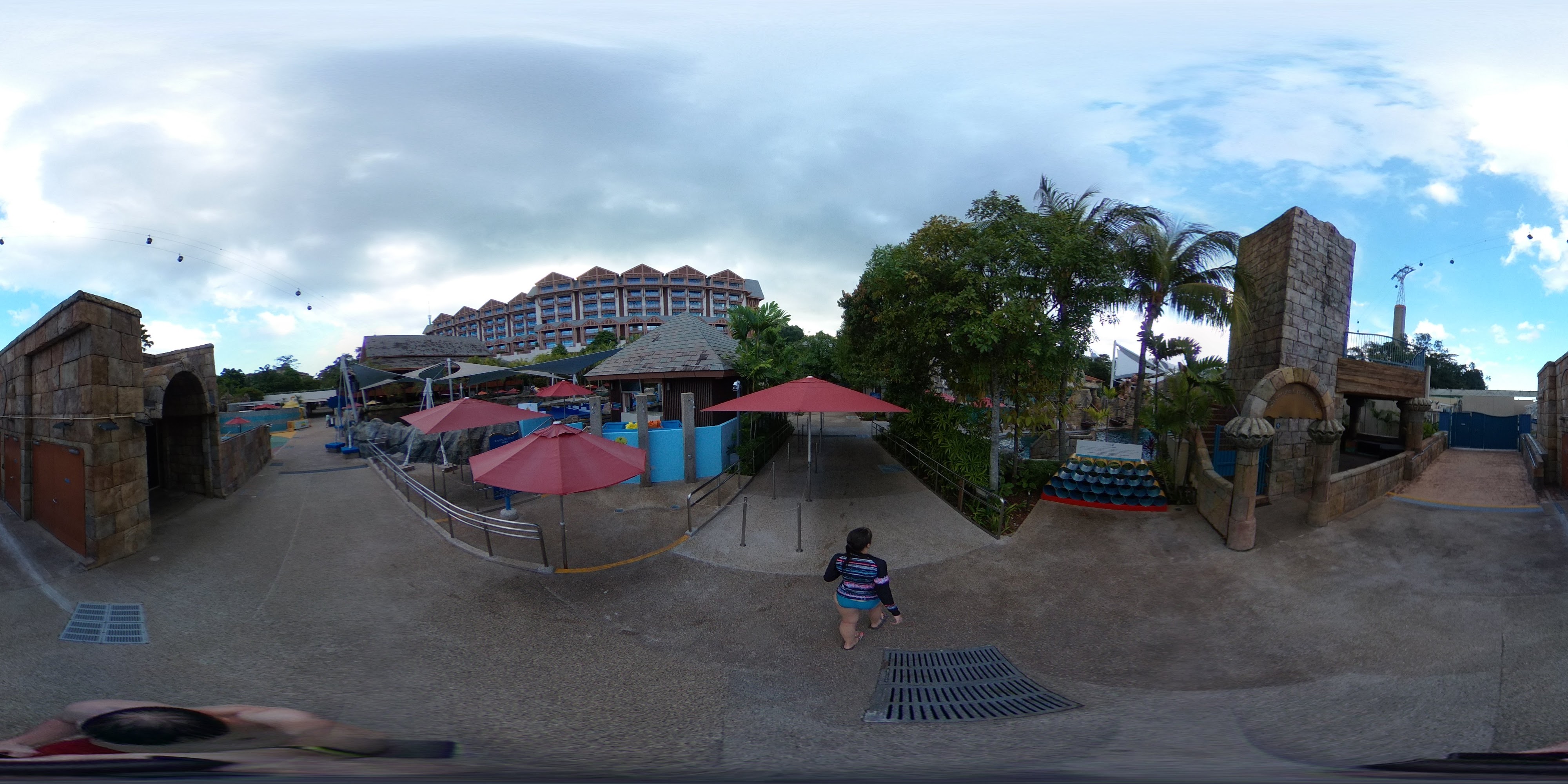 Waterpark Entrance Area at Dusk