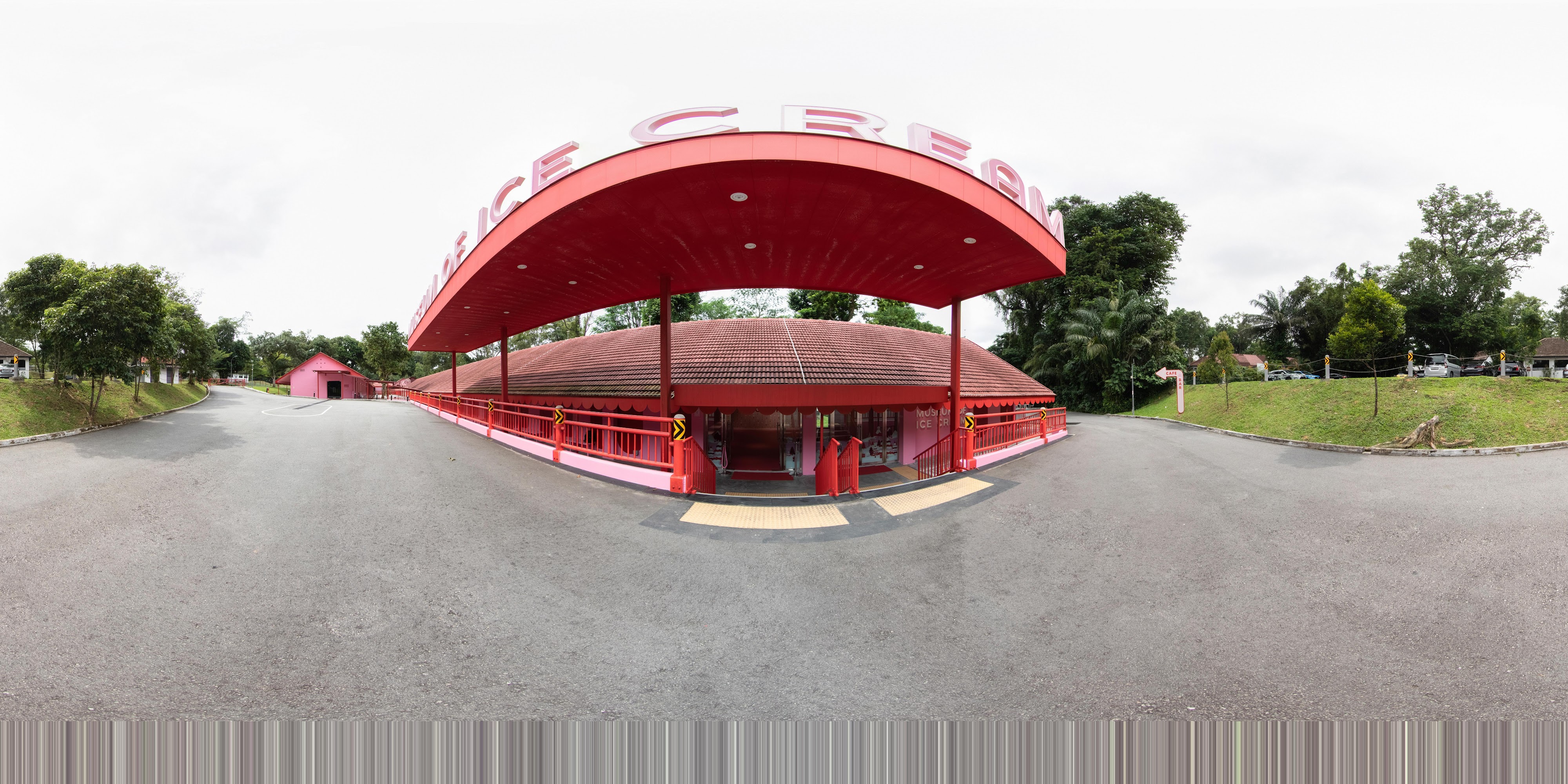 Architectural Sweeping Red Canopy