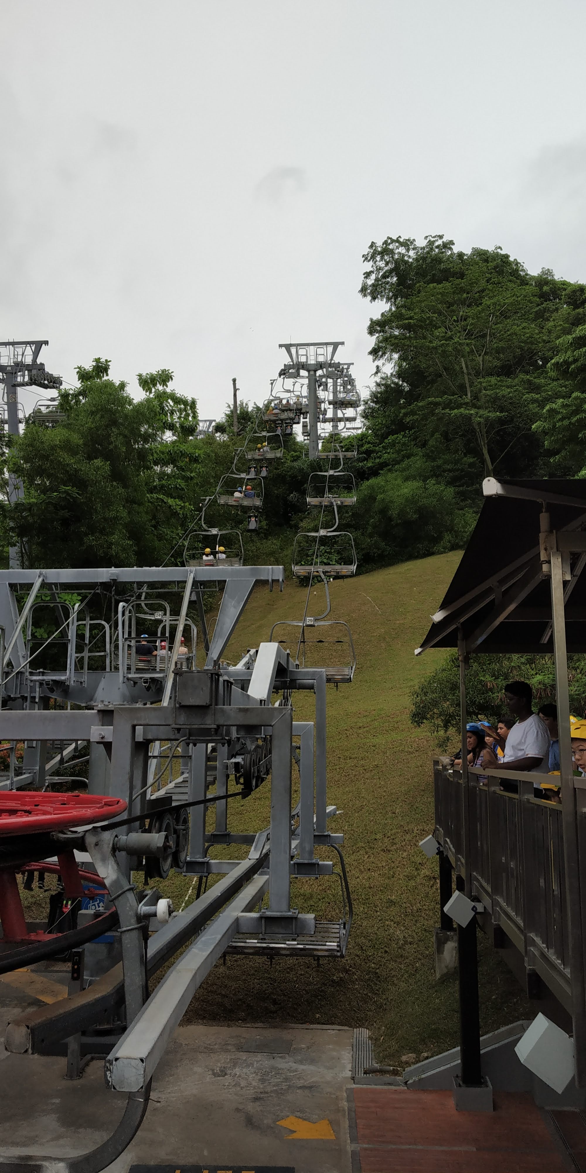 Luge Track and Riders Awaiting