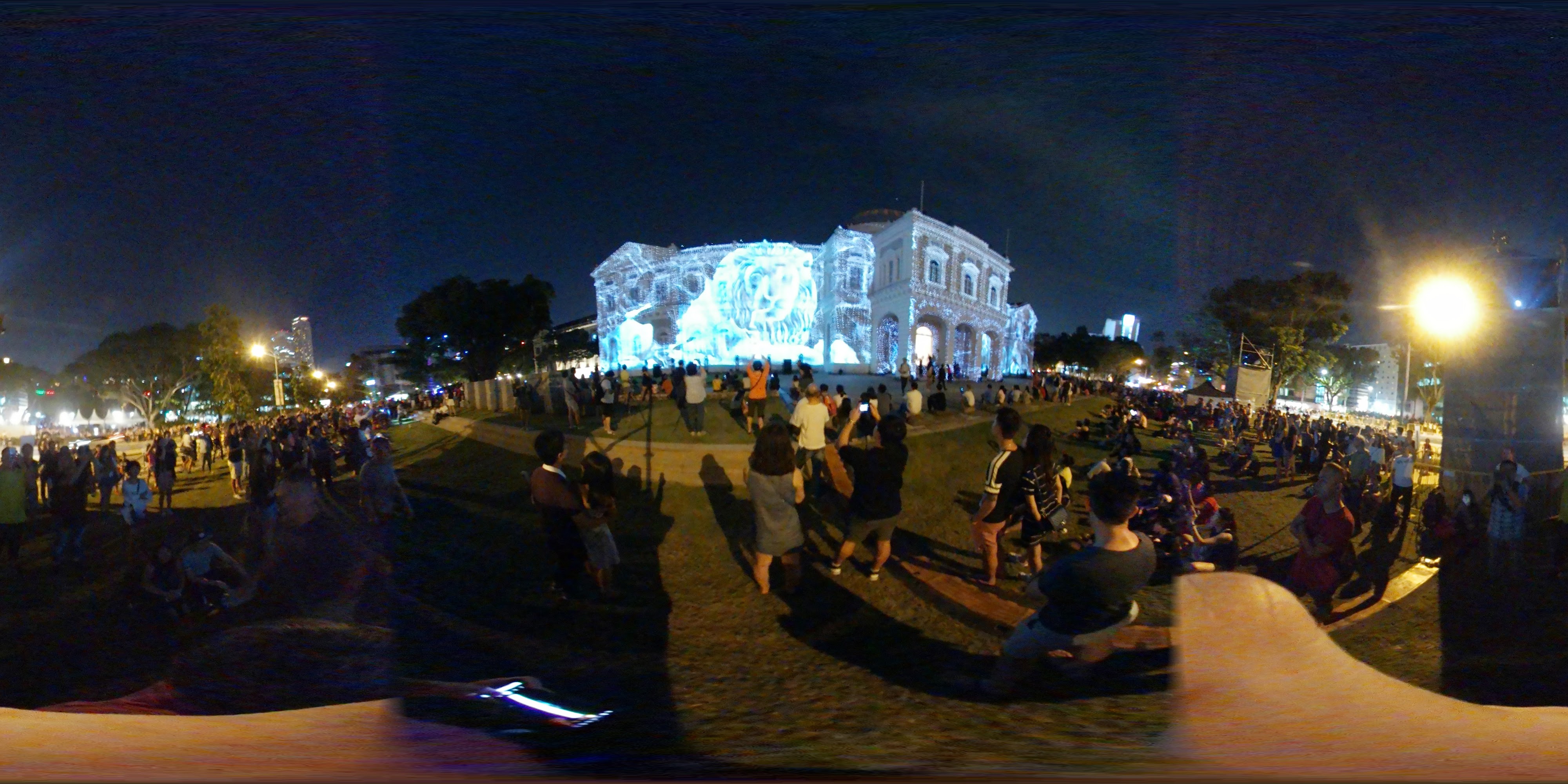 Light Show Accompanied with Crowds