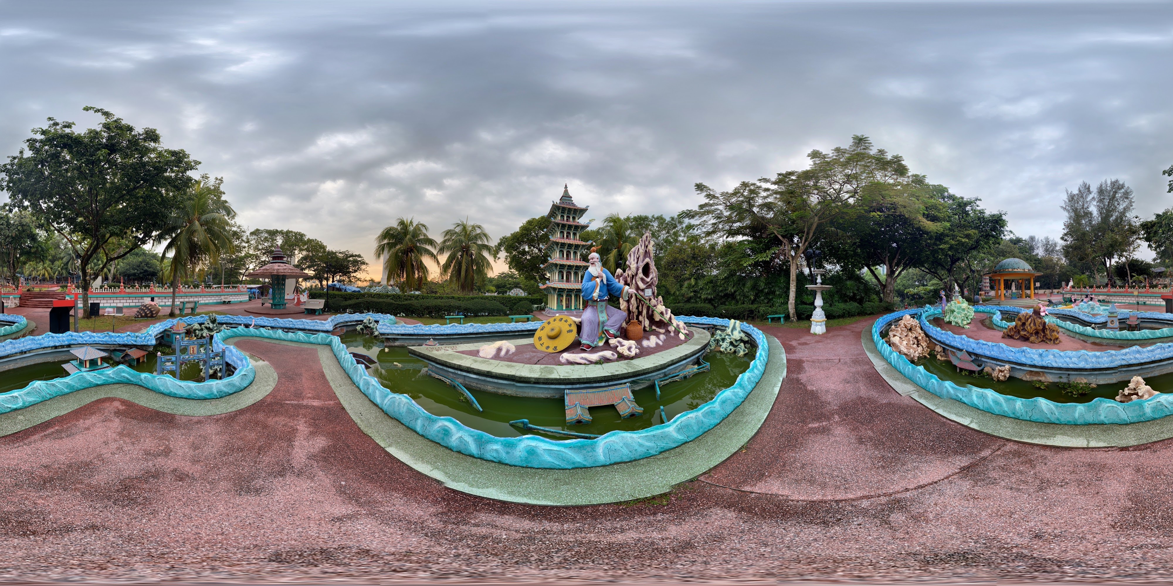 Grand Stylized Water Fountains Scenery