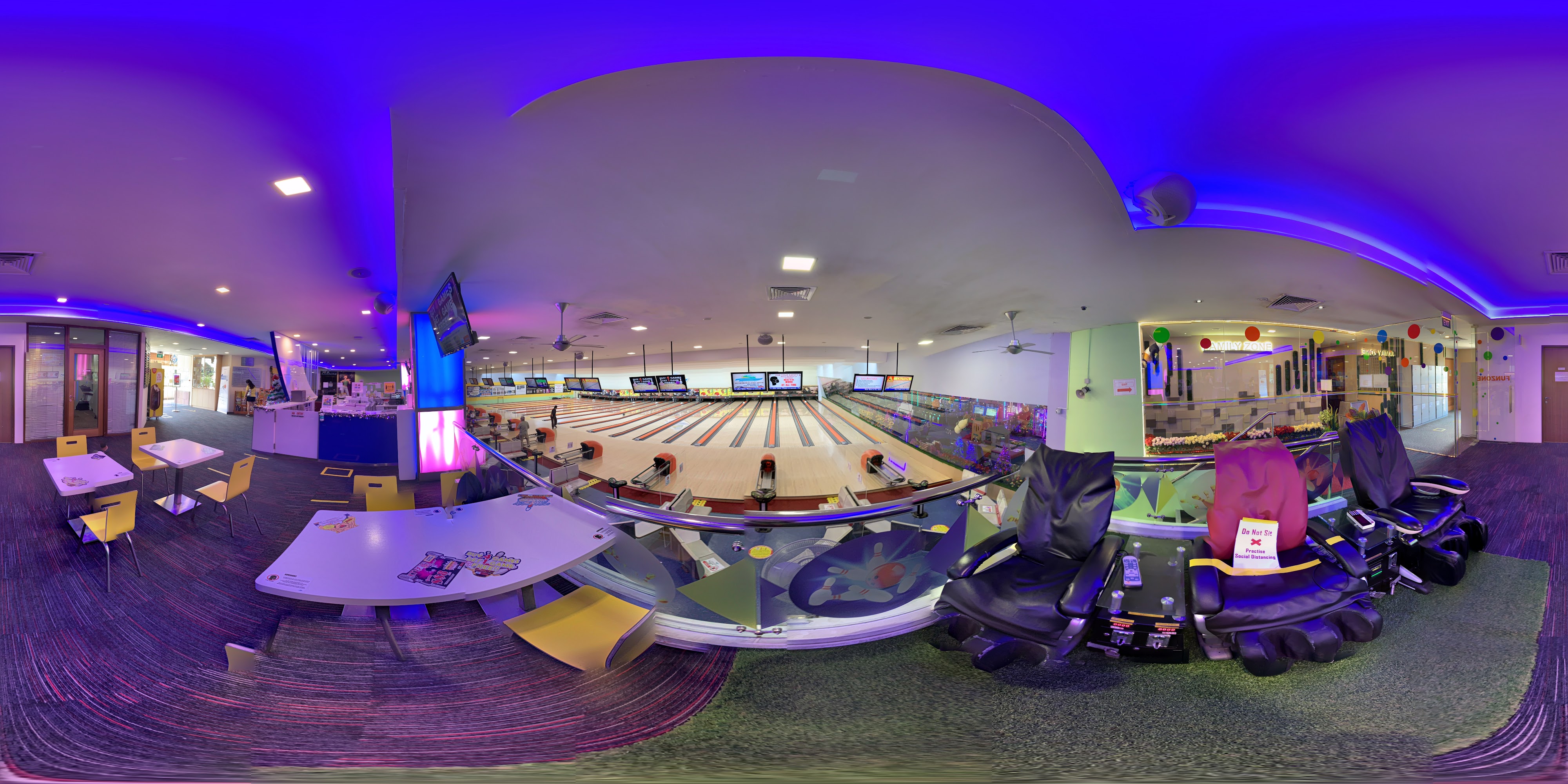 Colorful Indoor Bowling Alley