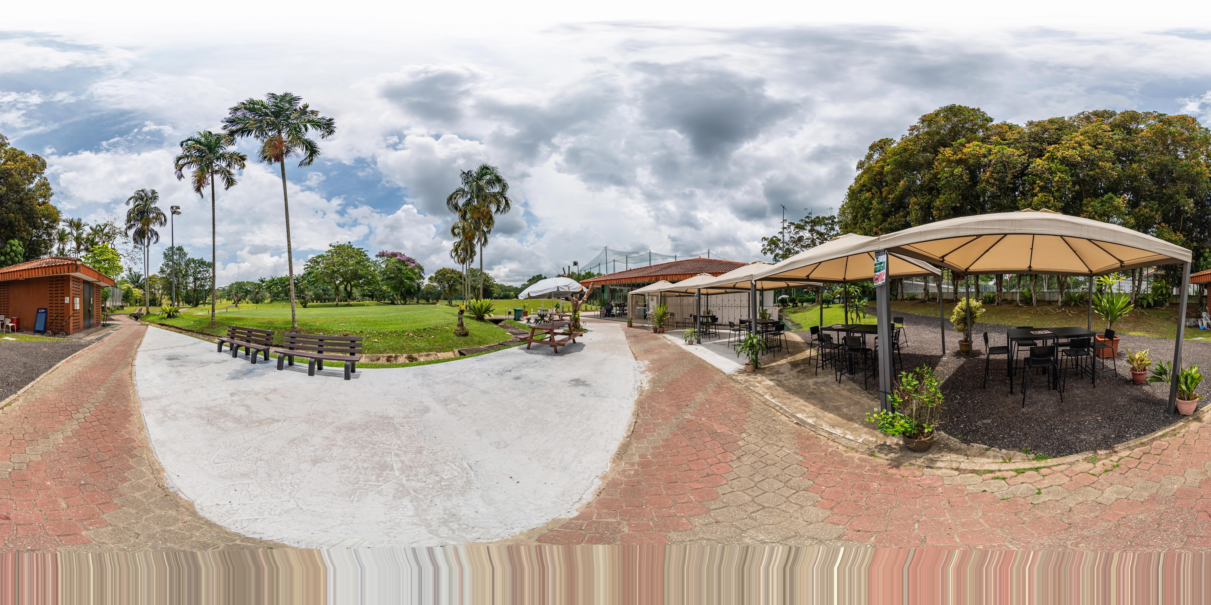 Golf Course Clubhouse and Courtyard