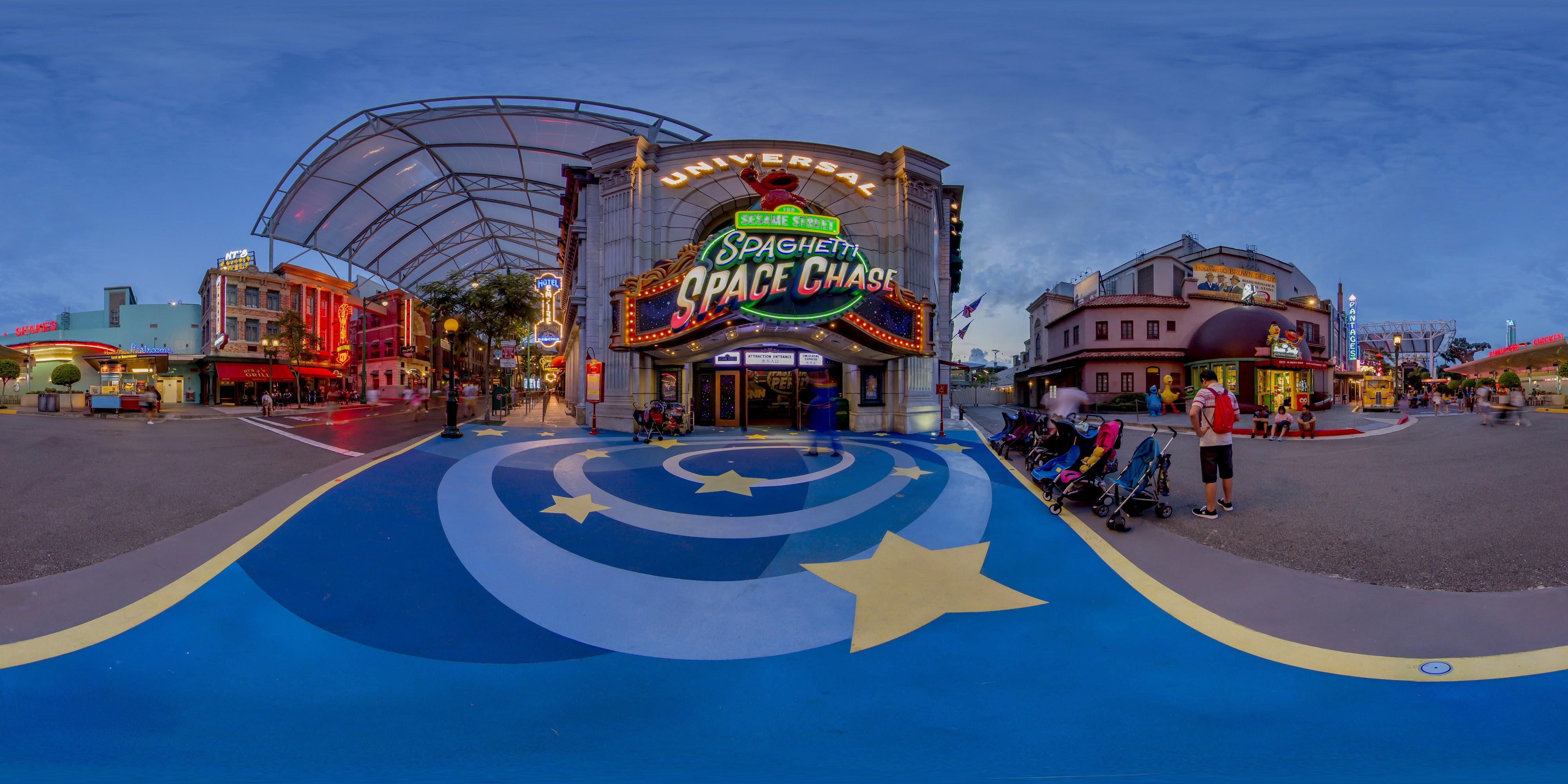 Colorful Ride in Evening Scene