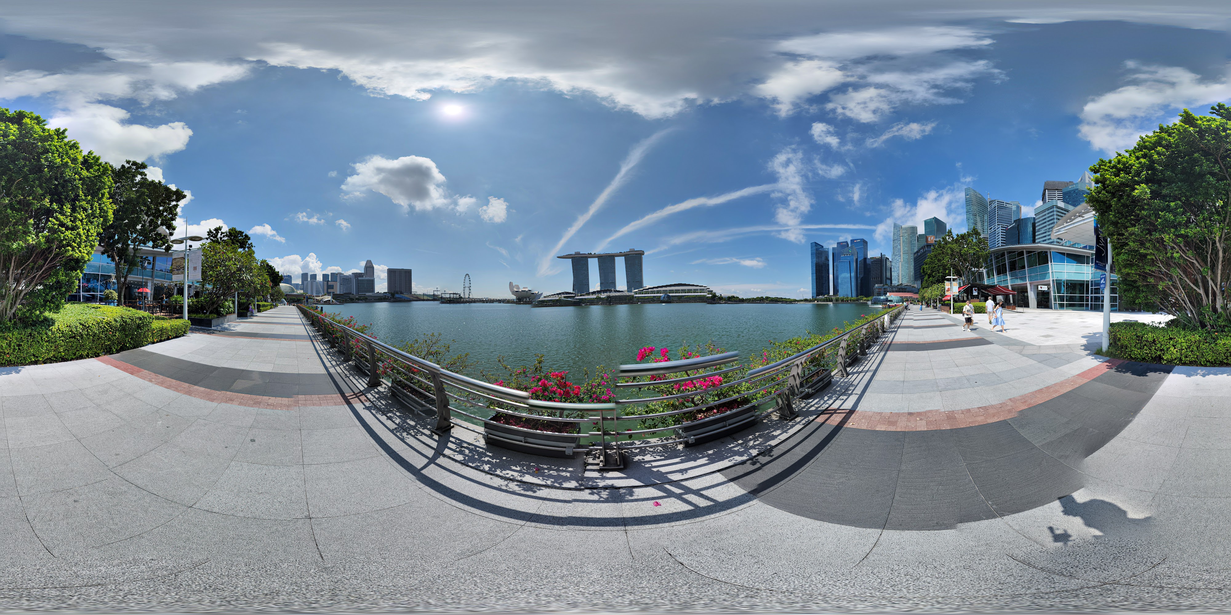 Urban Waterfront Promenade Scene