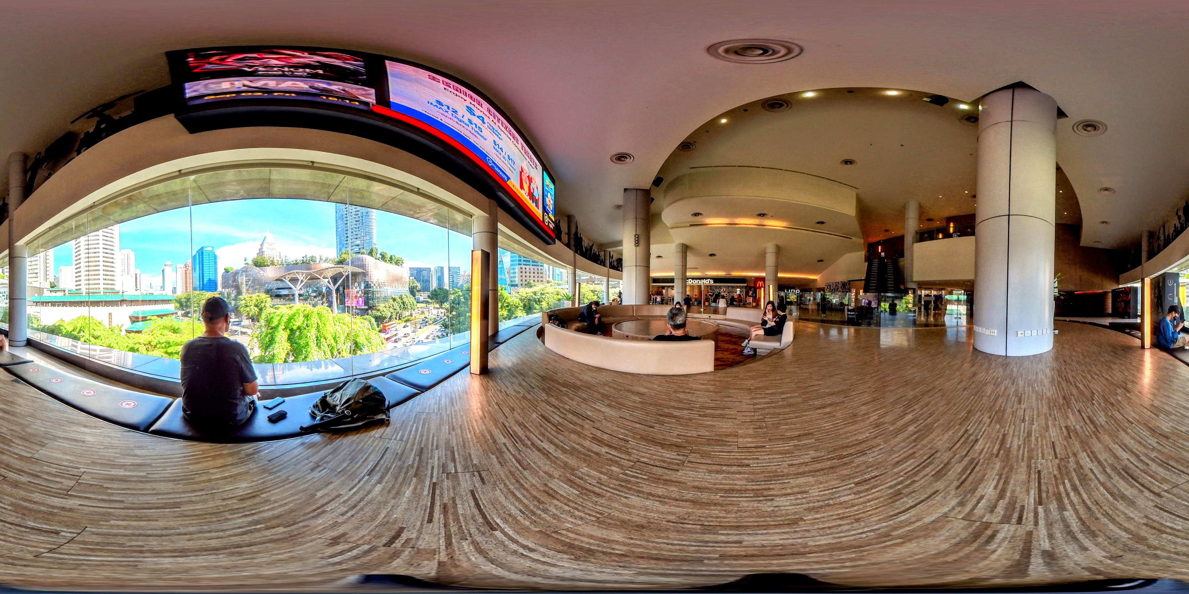 Modern Cinema Arcade Interior.