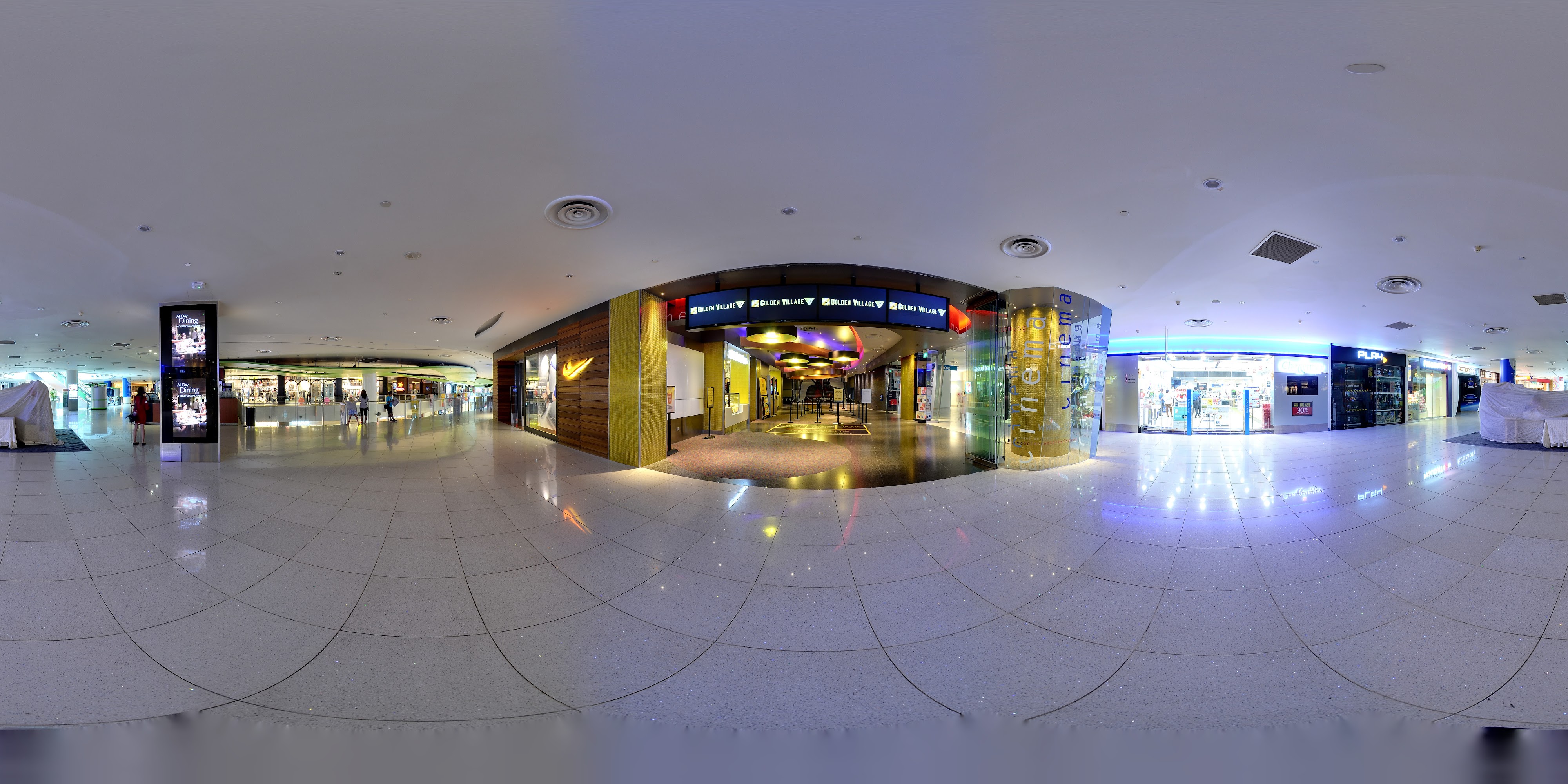 Cinema Entrance in Mall Corridor