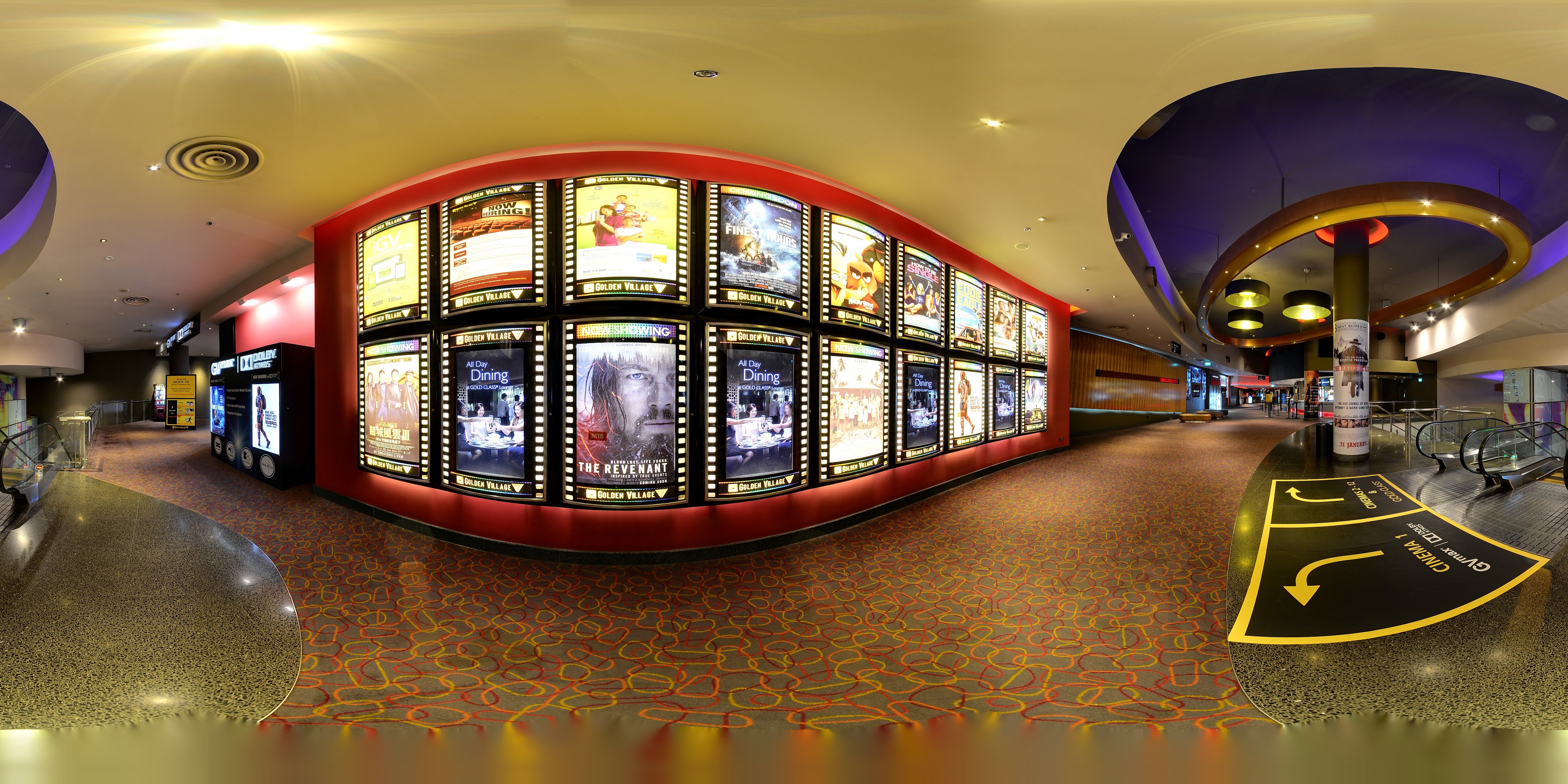Movie Posters Inside Theater Lobby