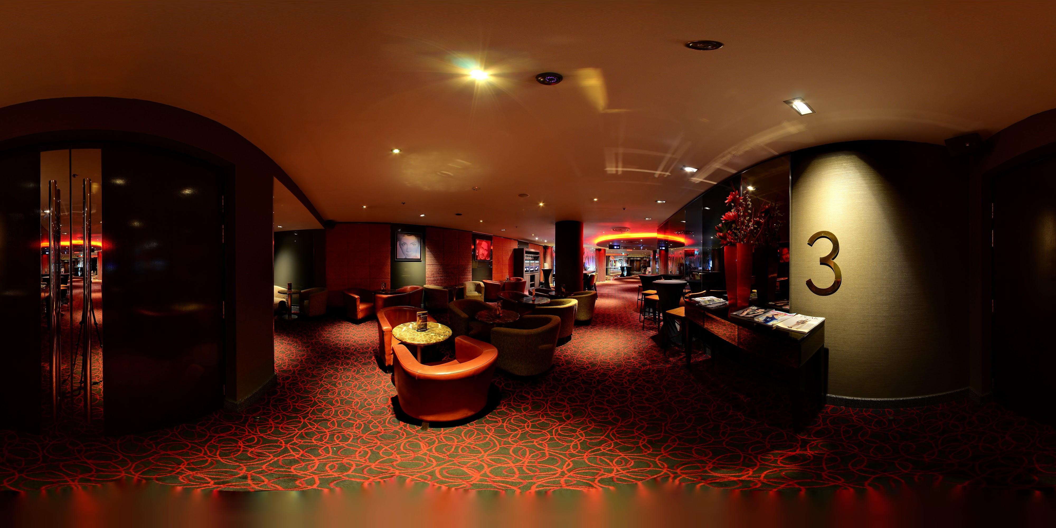 Luxurious Red-Themed Lounge Area