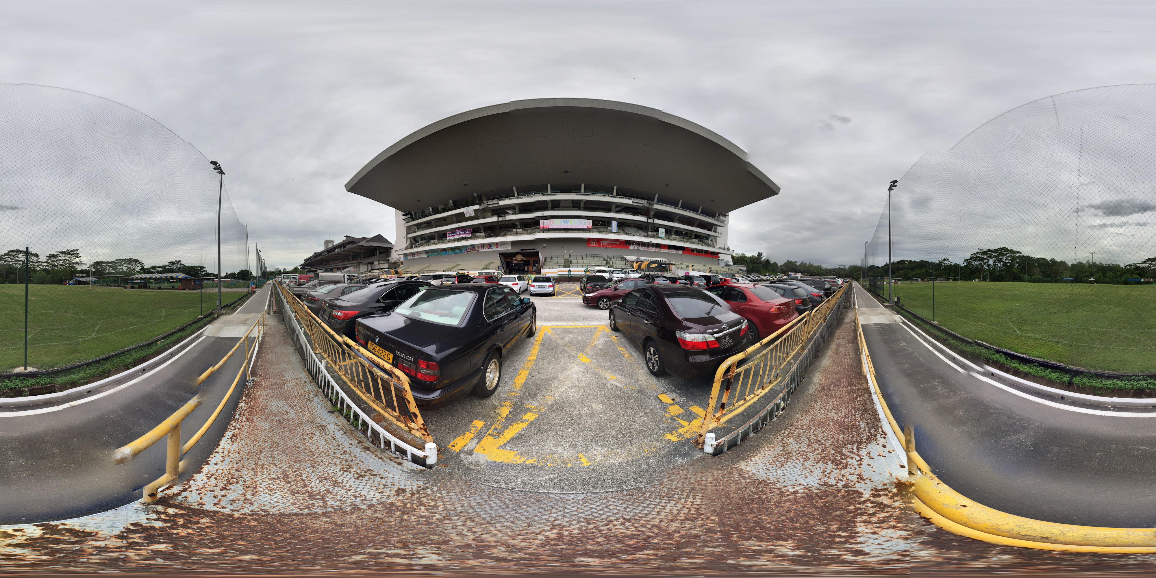 Racetrack Building and Parking Lot