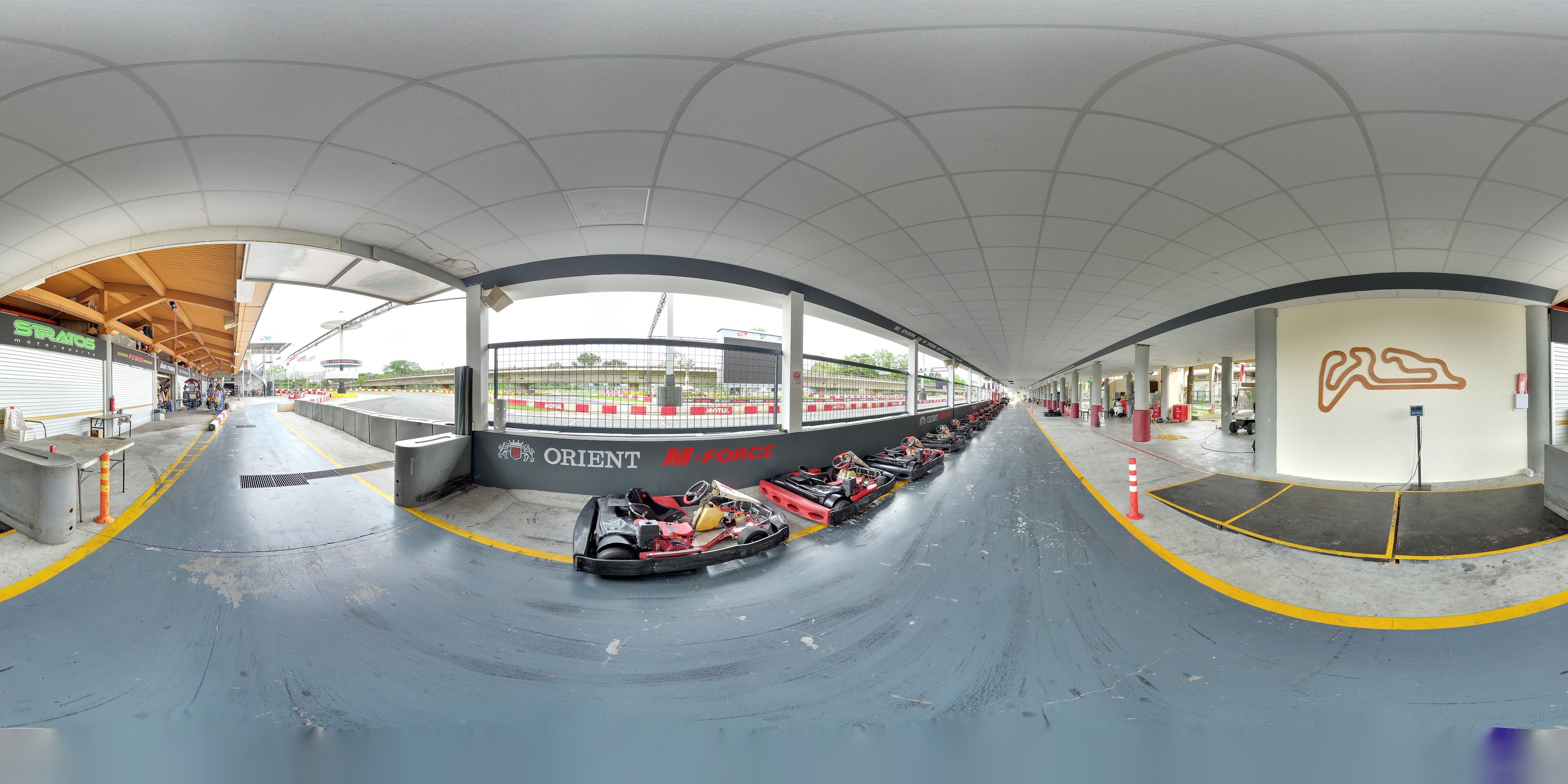 Indoor Karting Pit and Workshop Area