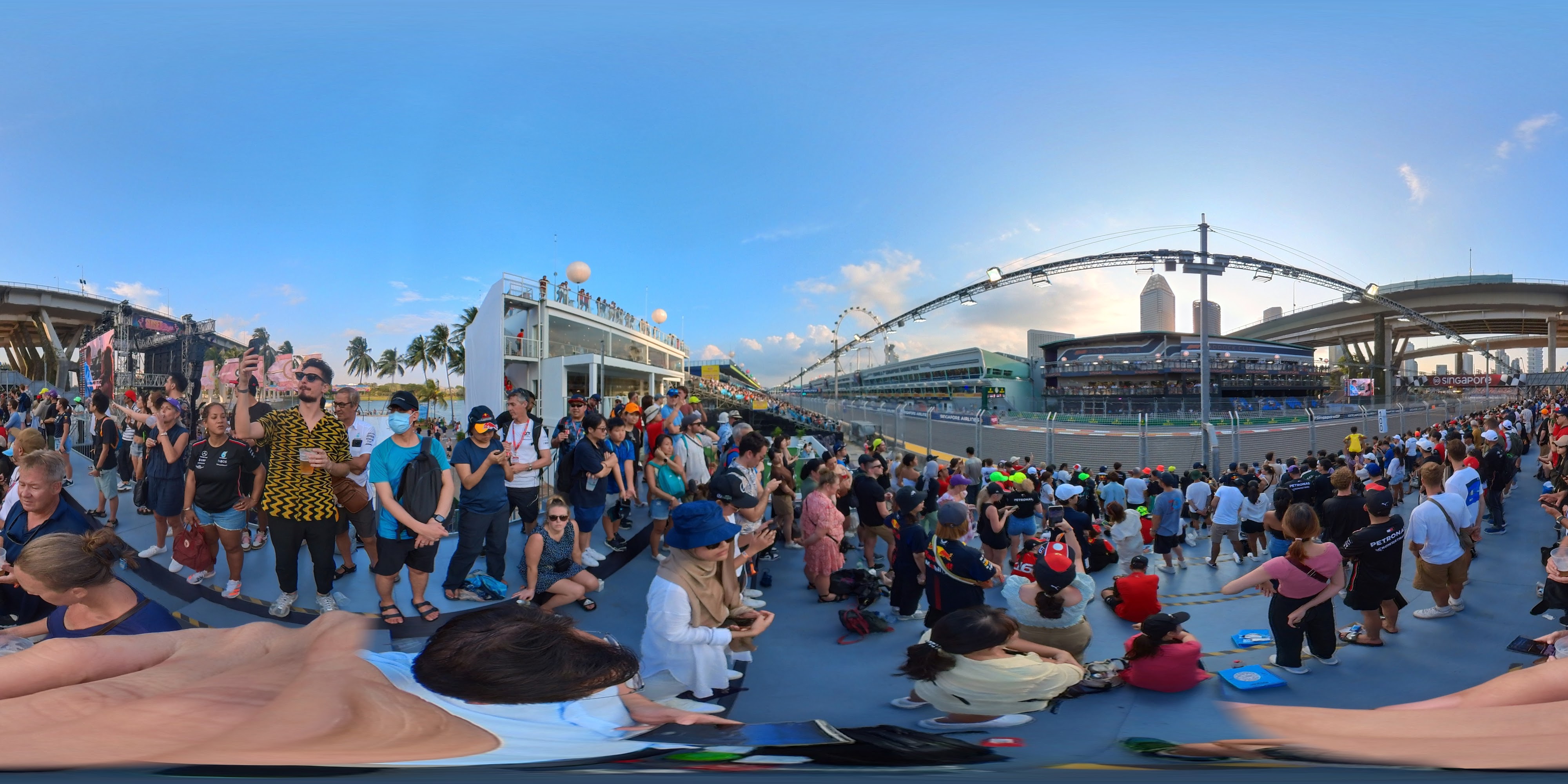 Crowd Gathers Race Trackside