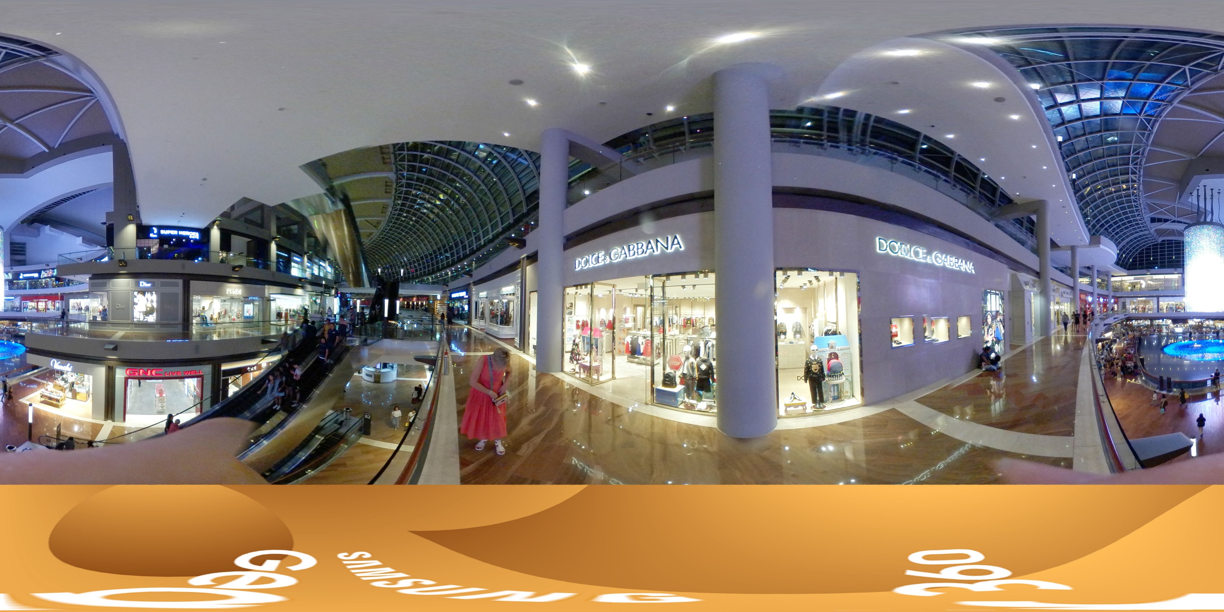 Luxury Shops and Escalators.