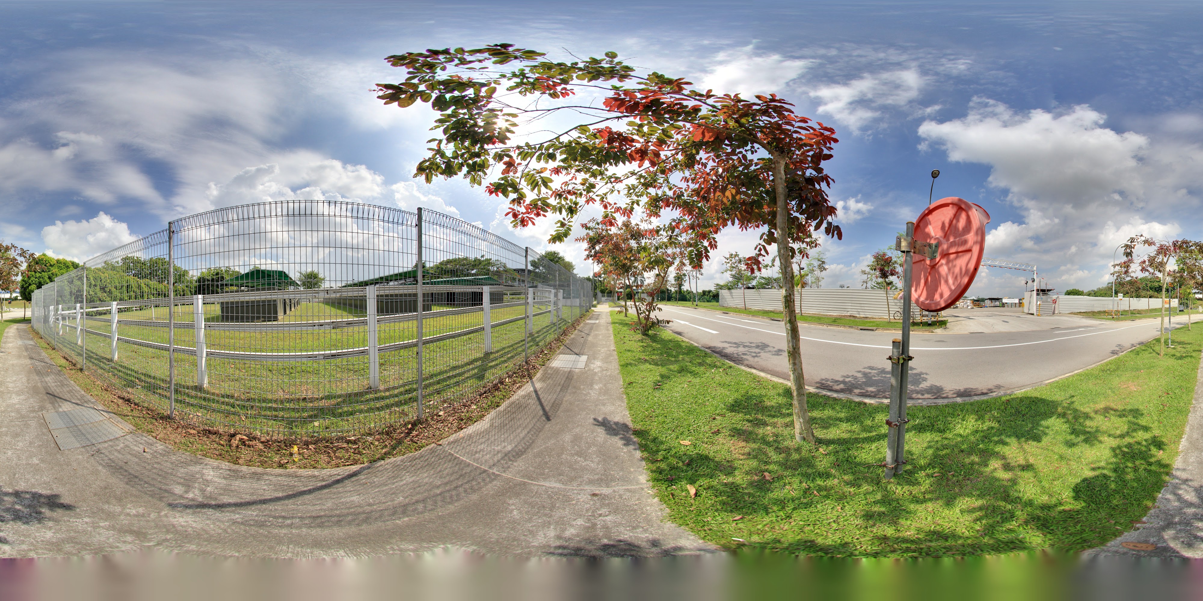 Rural Fence and Green Fields