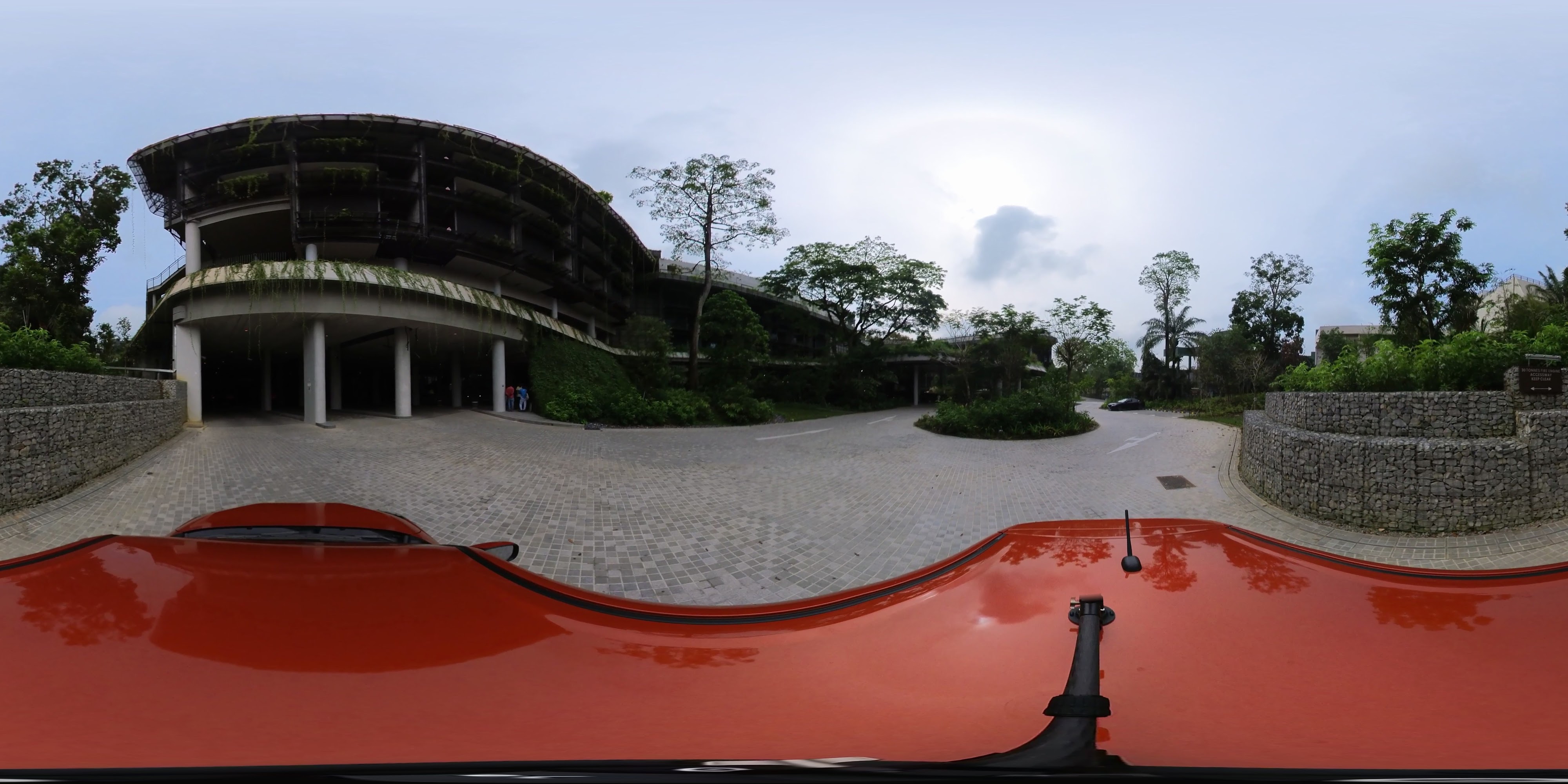 Elevated Building Circular Entrance Area