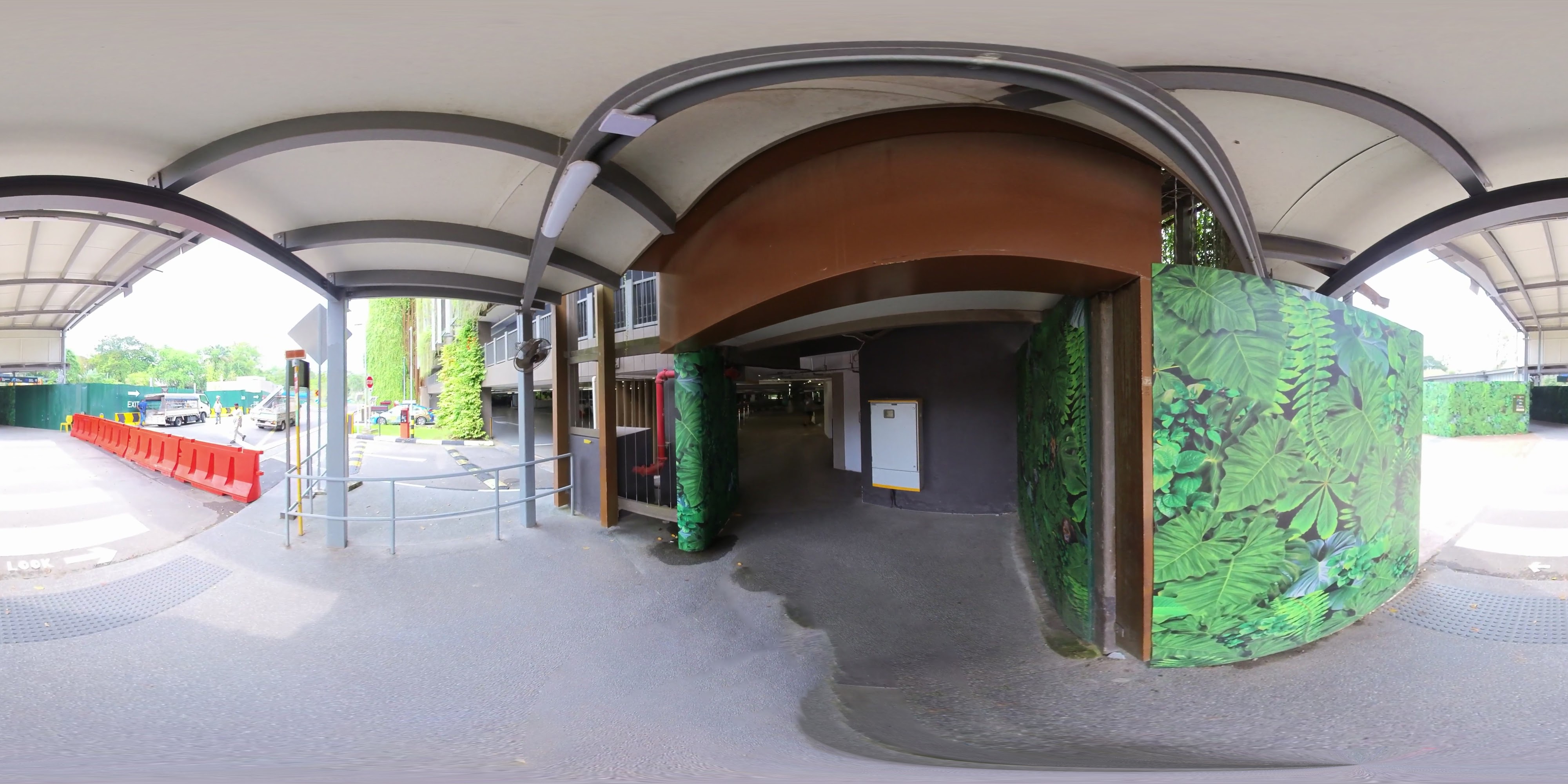 Vibrant Underpass with Leaf Mural