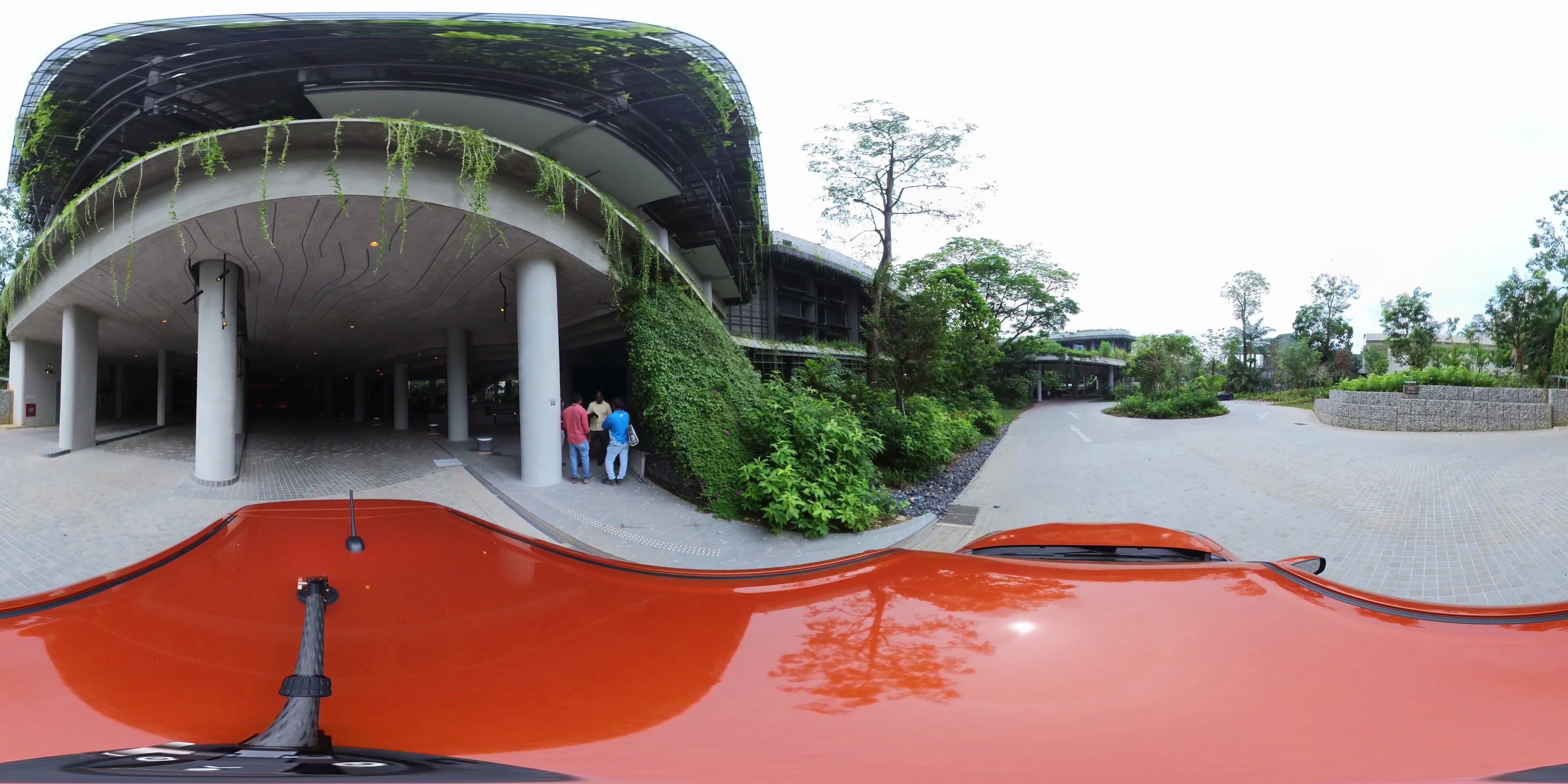 Architectural Green Sheltered Entrance