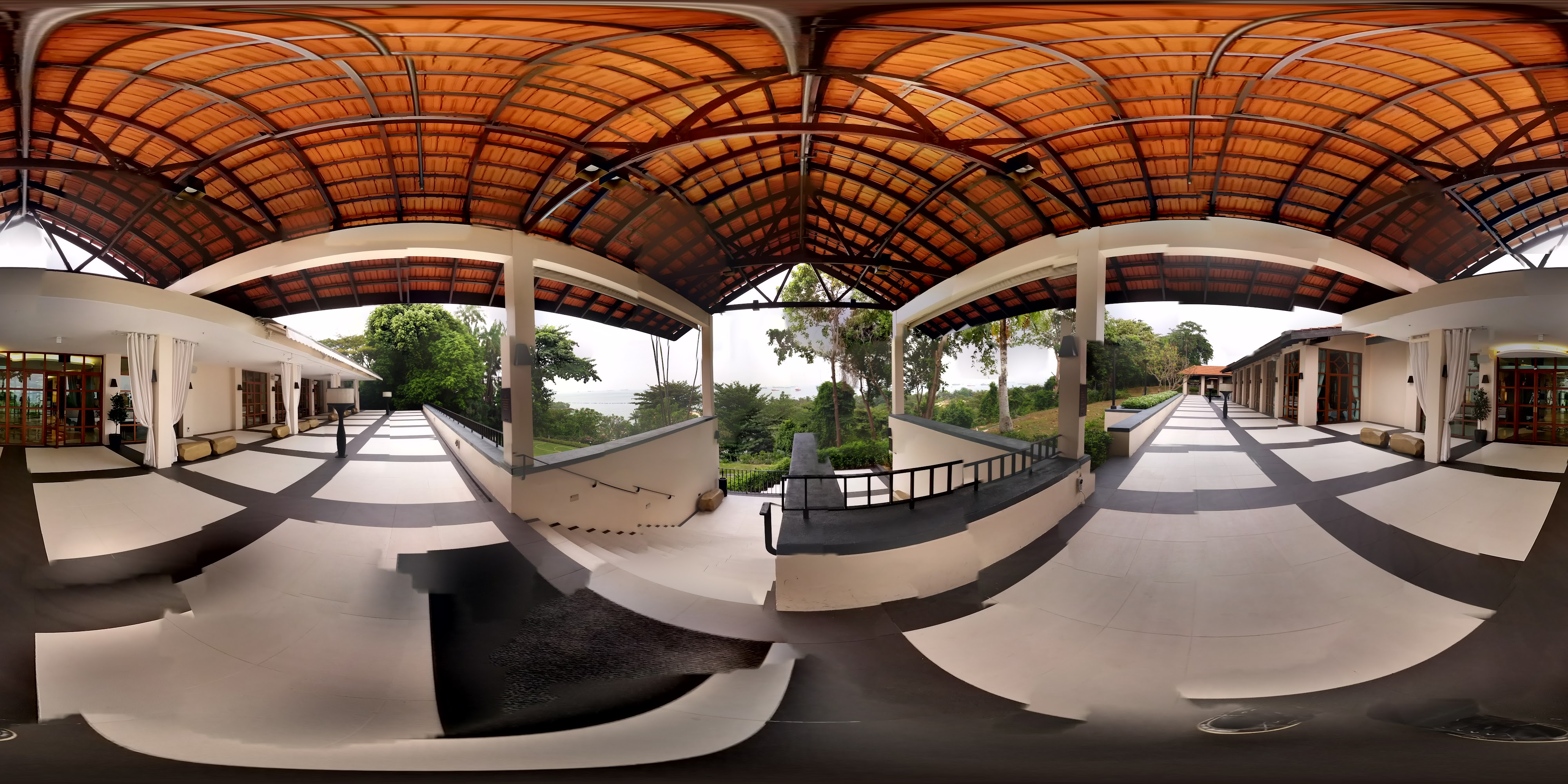 Elegant Hotel Corridor Covered.