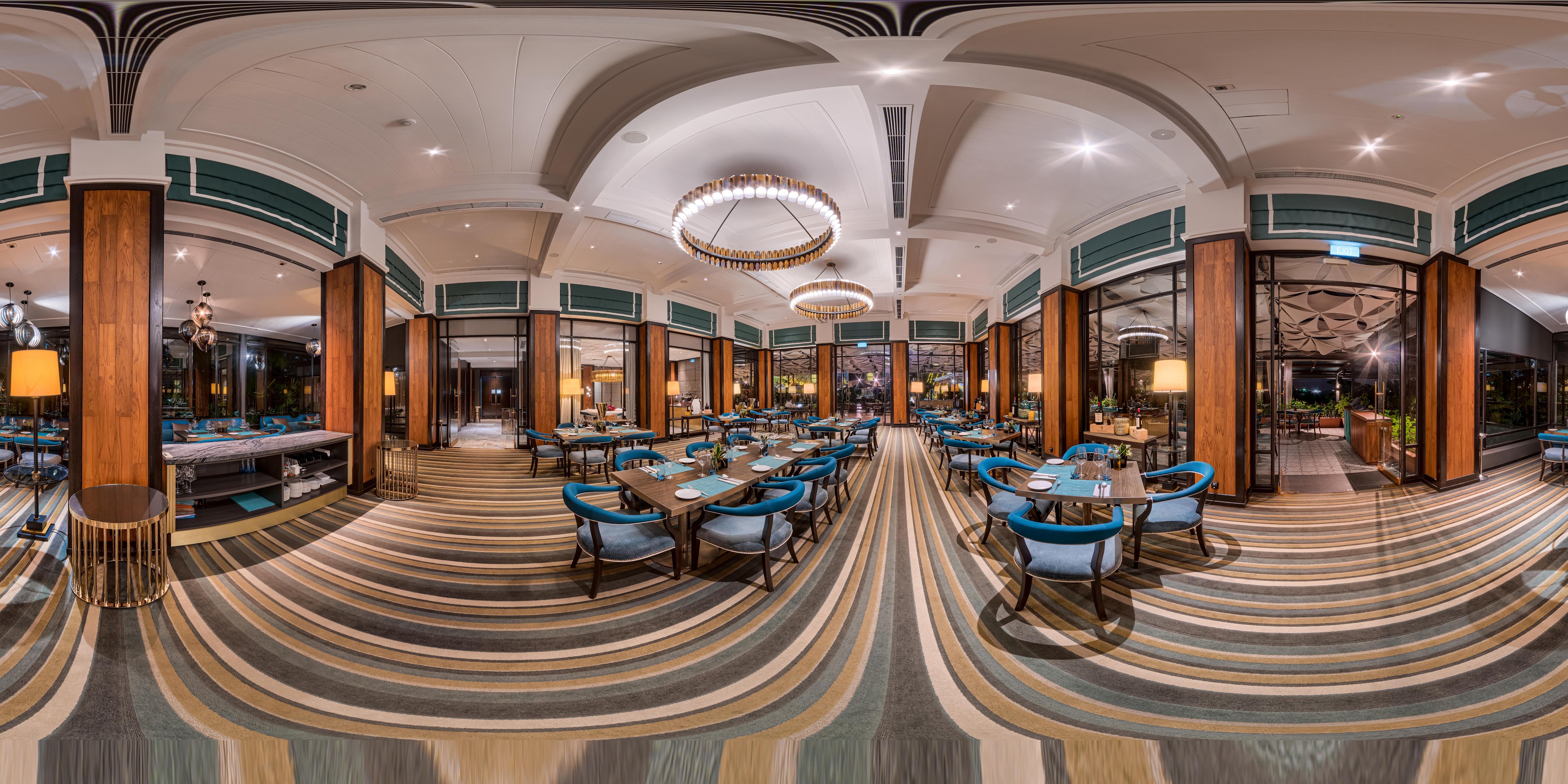Elegant Striped Restaurants Interior