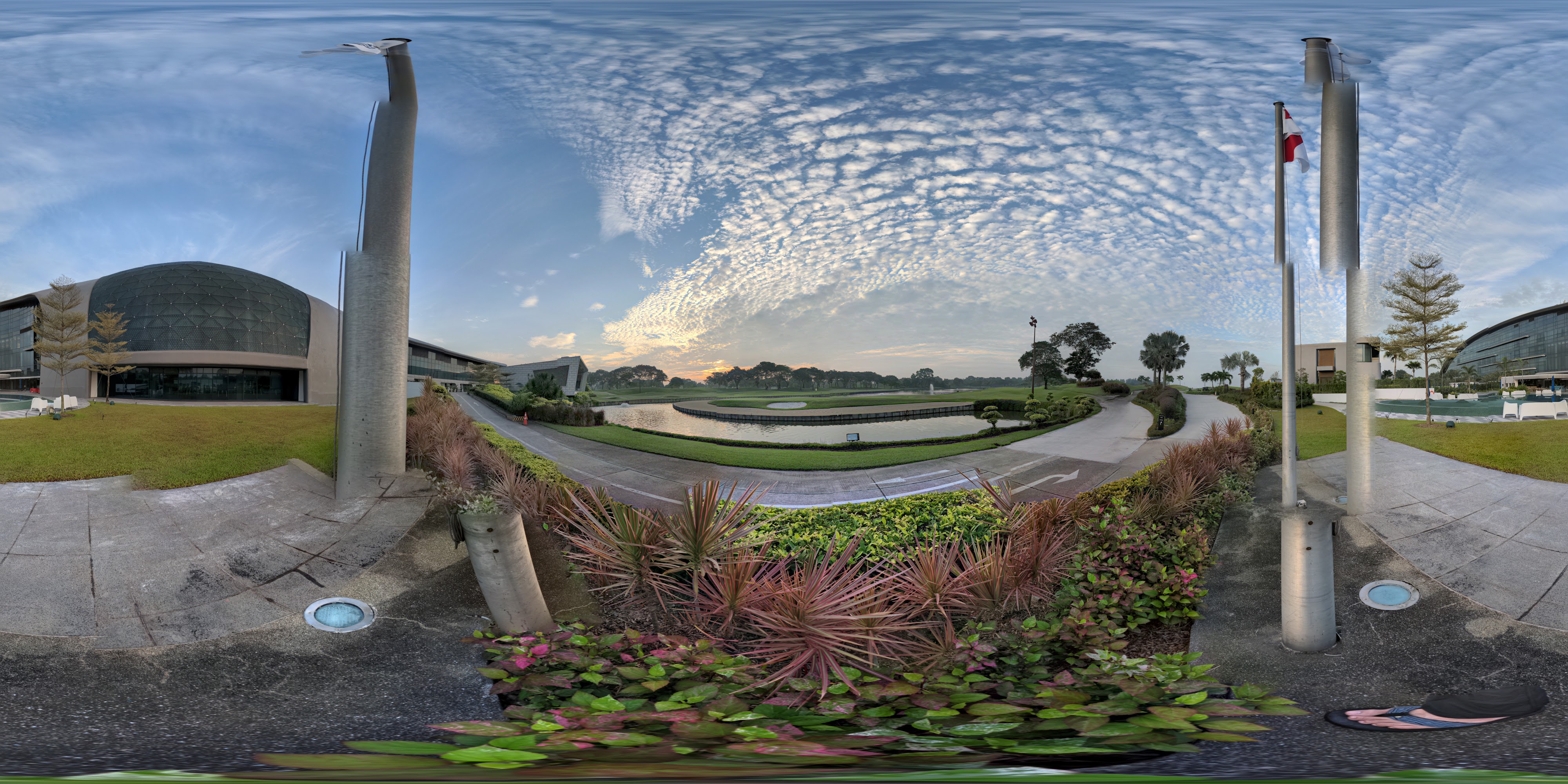 Serene Modern Architecture Sunset