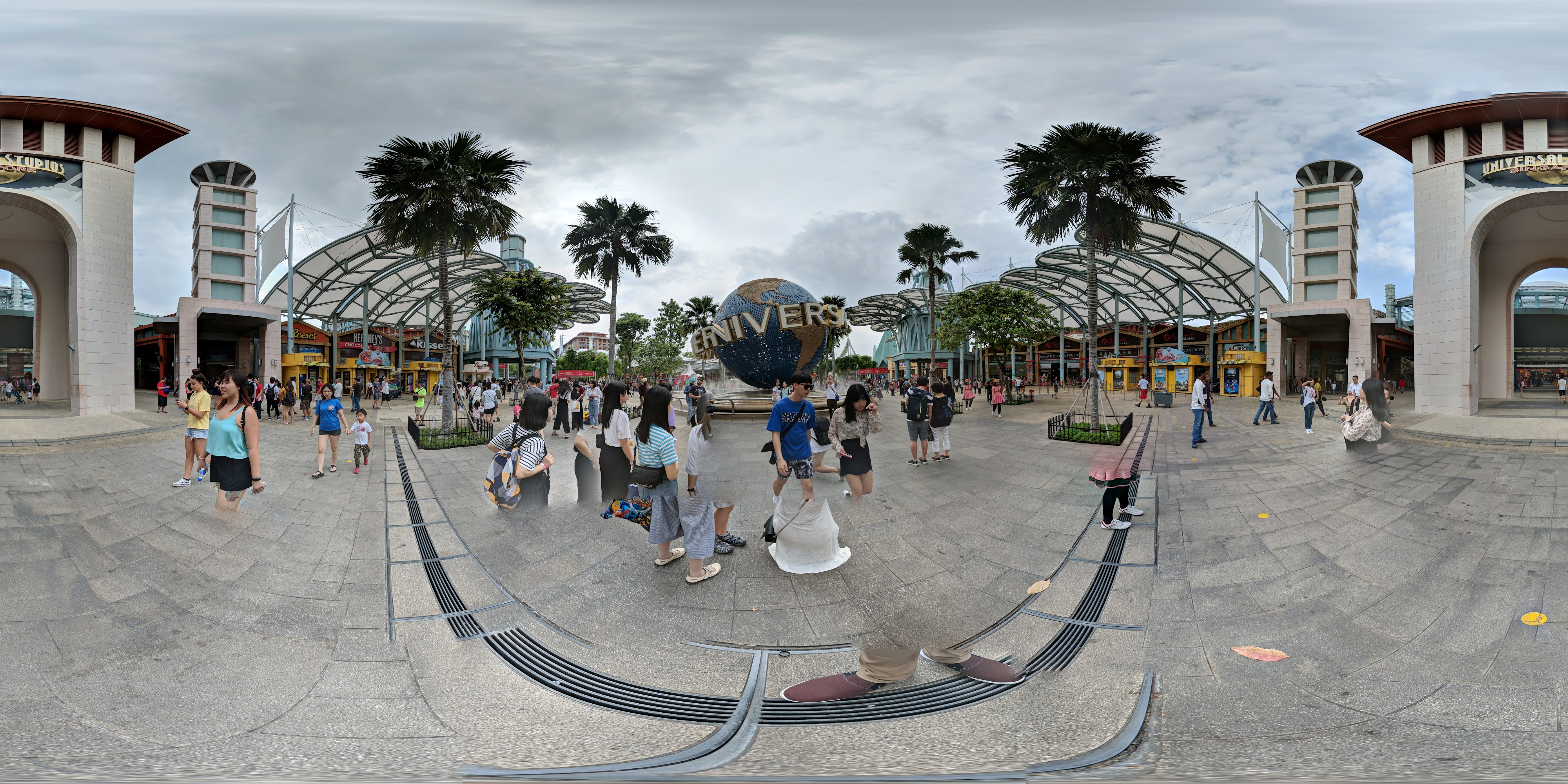 Vibrant Theme Park Entrance
